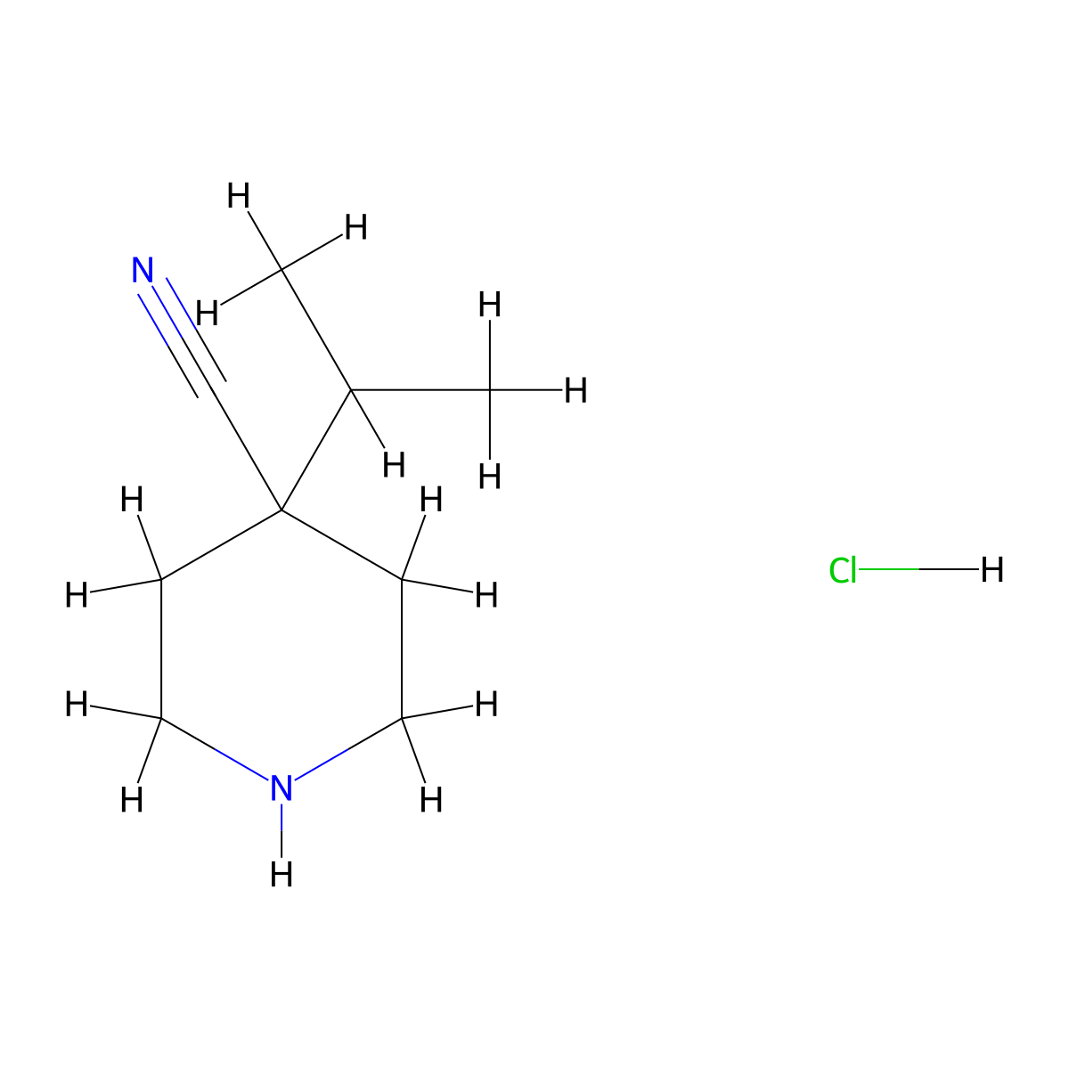 4-(Propan-2-yl)piperidine-4-carbonitrile hydrochloride molecular structure, CAS 1776085-60-9