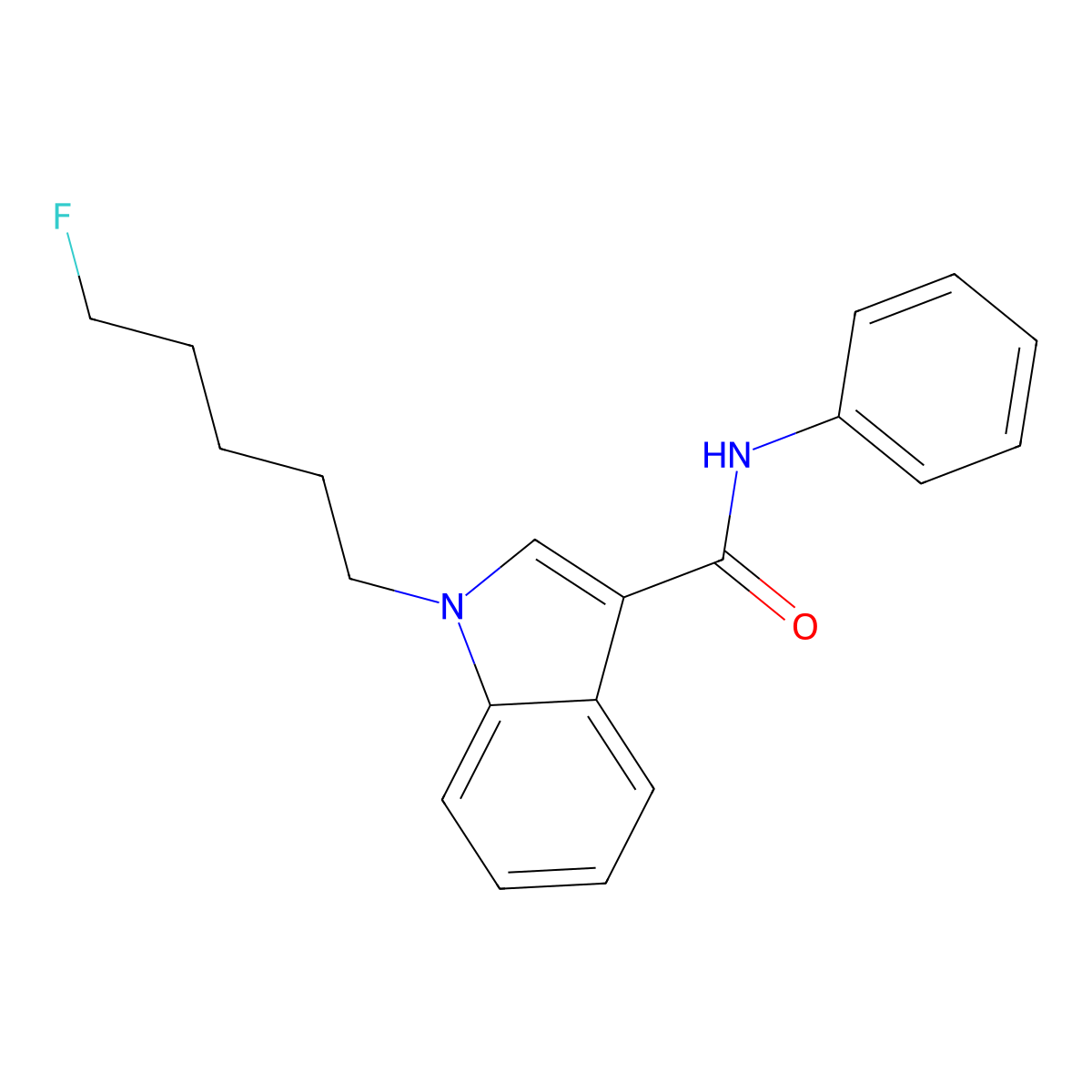 N-Phenyl-1-(5-fluoropentyl)-1H-indole-3-carboxamide molecular structure, CAS 1776086-01-1