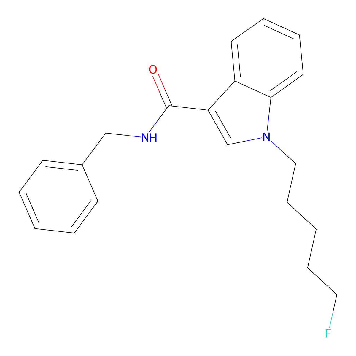 N-benzyl-1-(5-fluoropentyl)-1H-indole-3-carboxamide molecular structure, CAS 1776086-02-2