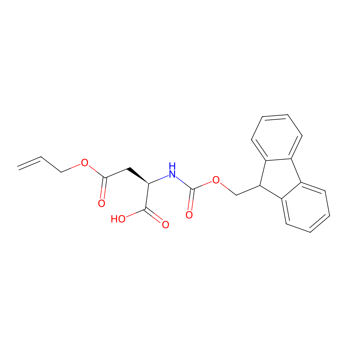 Fmoc-d-asp(oall)-oh molecular structure, CAS 177609-12-0