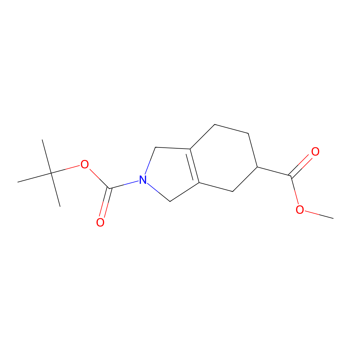 2-tert-Butyl 5-methyl 4,5,6,7-tetrahydro-1H-isoindole-2,5(3H)-dicarboxylate molecular structure, CAS 177615-96-2