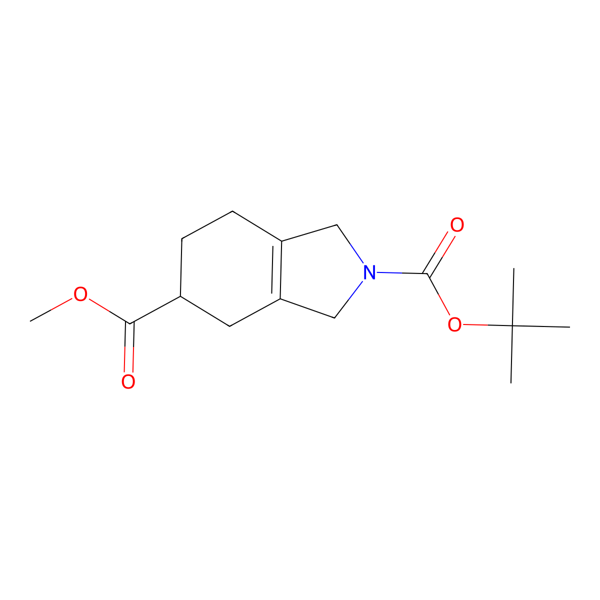 2-tert-Butyl 5-methyl 4,5,6,7-tetrahydro-1H-isoindole-2,5(3H)-dicarboxylate molecular structure, CAS 177615-96-2