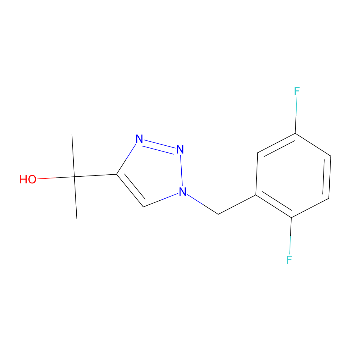 2-{1-[(2,5-difluorophenyl)methyl]-1H-1,2,3-triazol-4-yl}propan-2-ol molecular structure, CAS 1776170-13-8