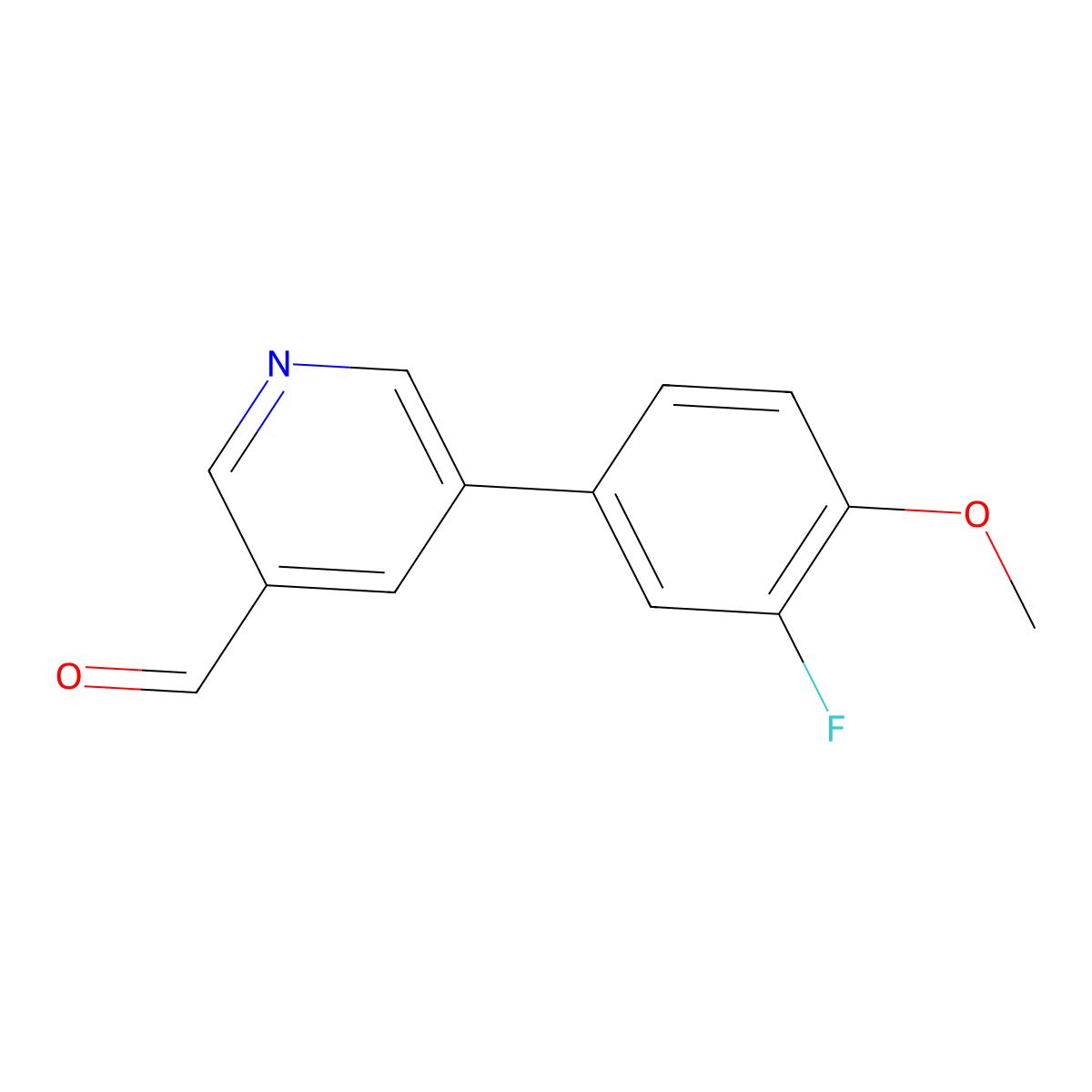 5-(3-Fluoro-4-methoxyphenyl)nicotinaldehyde molecular structure, CAS 1776185-29-5