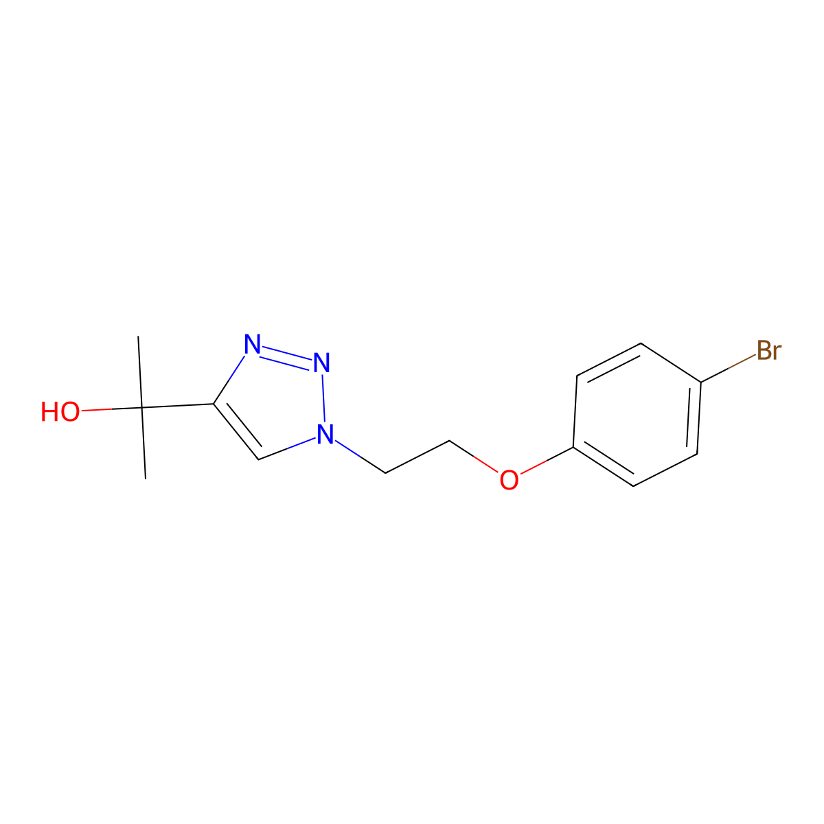 2-{1-[2-(4-Bromophenoxy)ethyl]-1,2,3-triazol-4-yl}propan-2-ol molecular structure, CAS 1776197-79-5