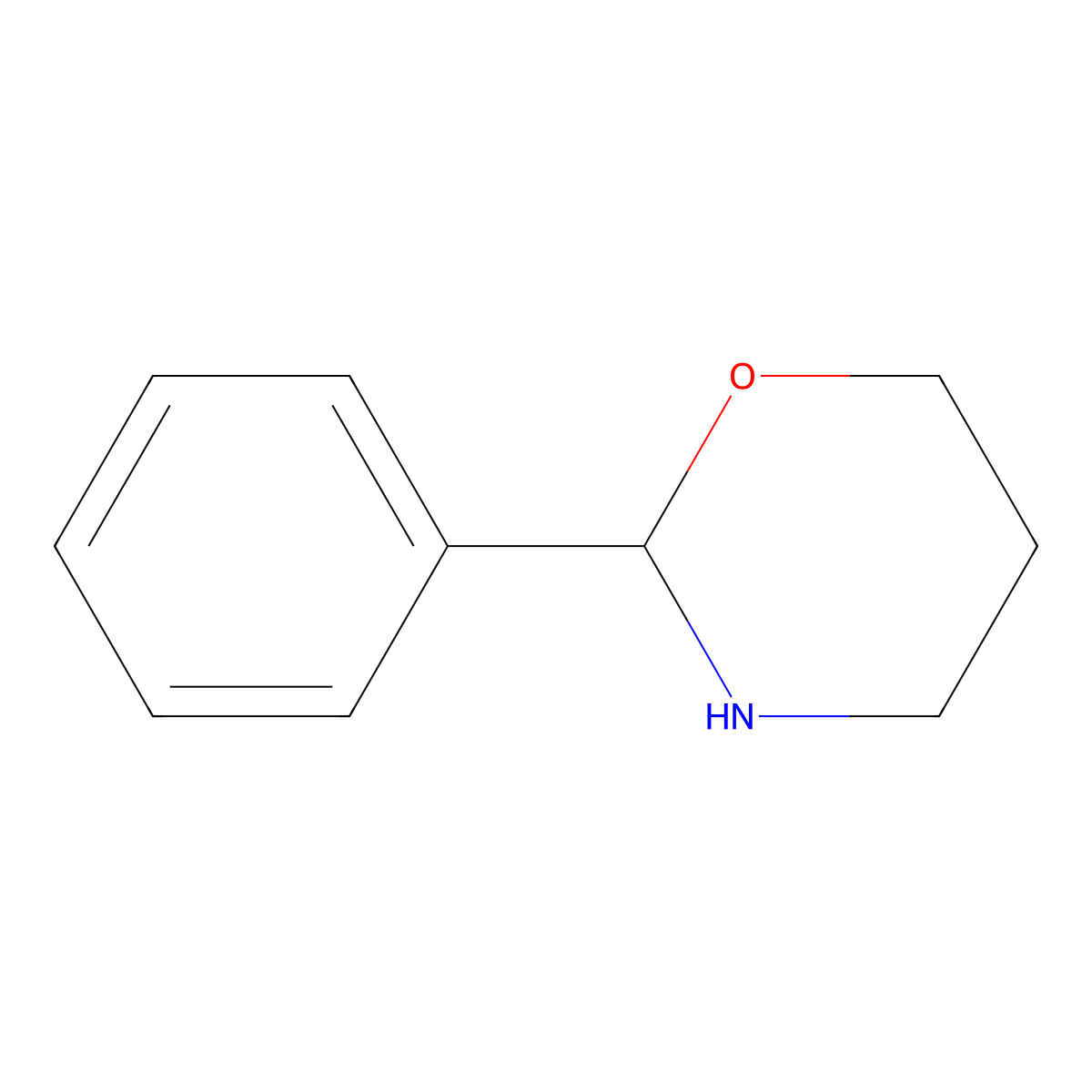 2H-1,3-Oxazine, tetrahydro-2-phenyl- molecular structure, CAS 17762-72-0