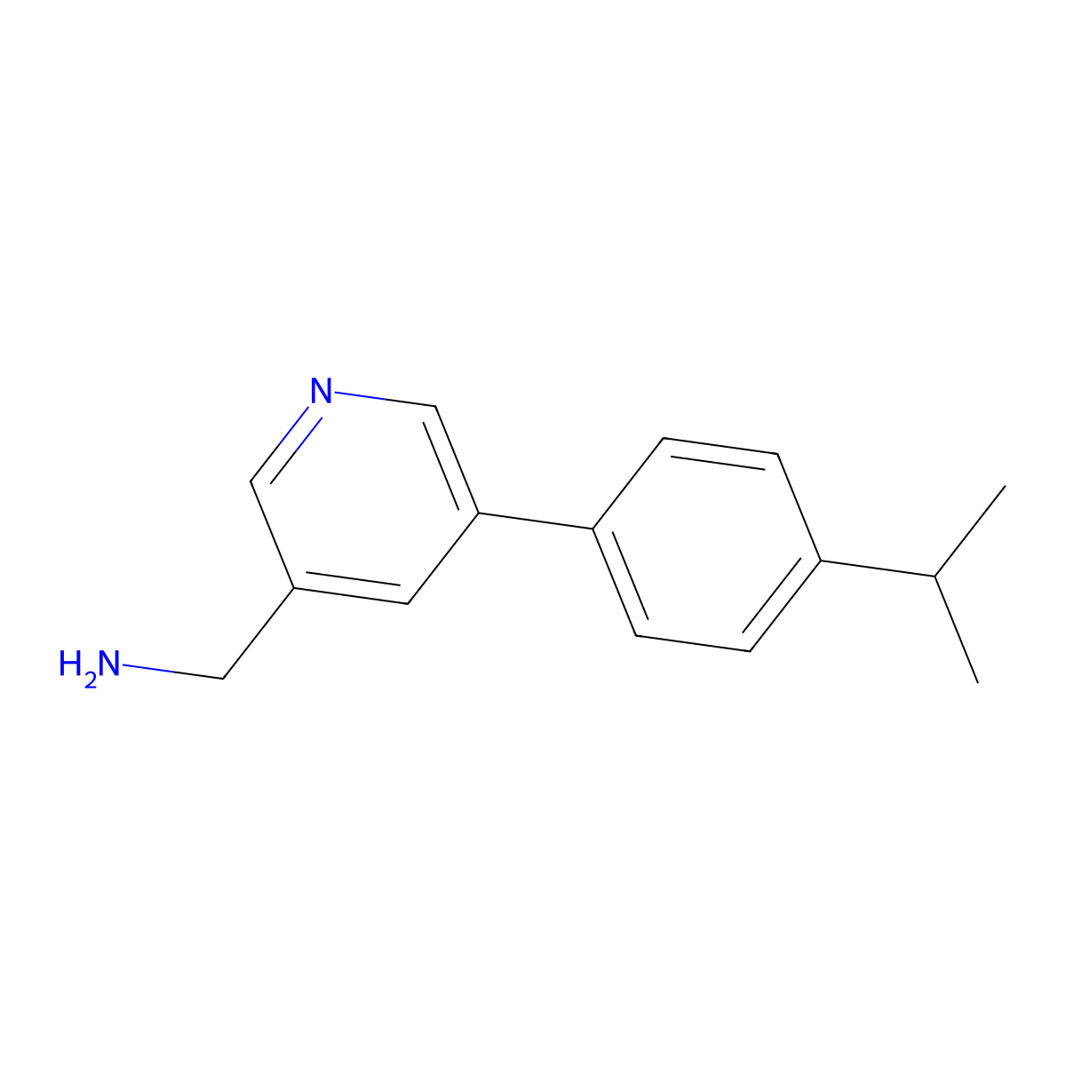 {5-[4-(Propan-2-yl)phenyl]pyridin-3-yl}methanamine molecular structure, CAS 1776210-87-7