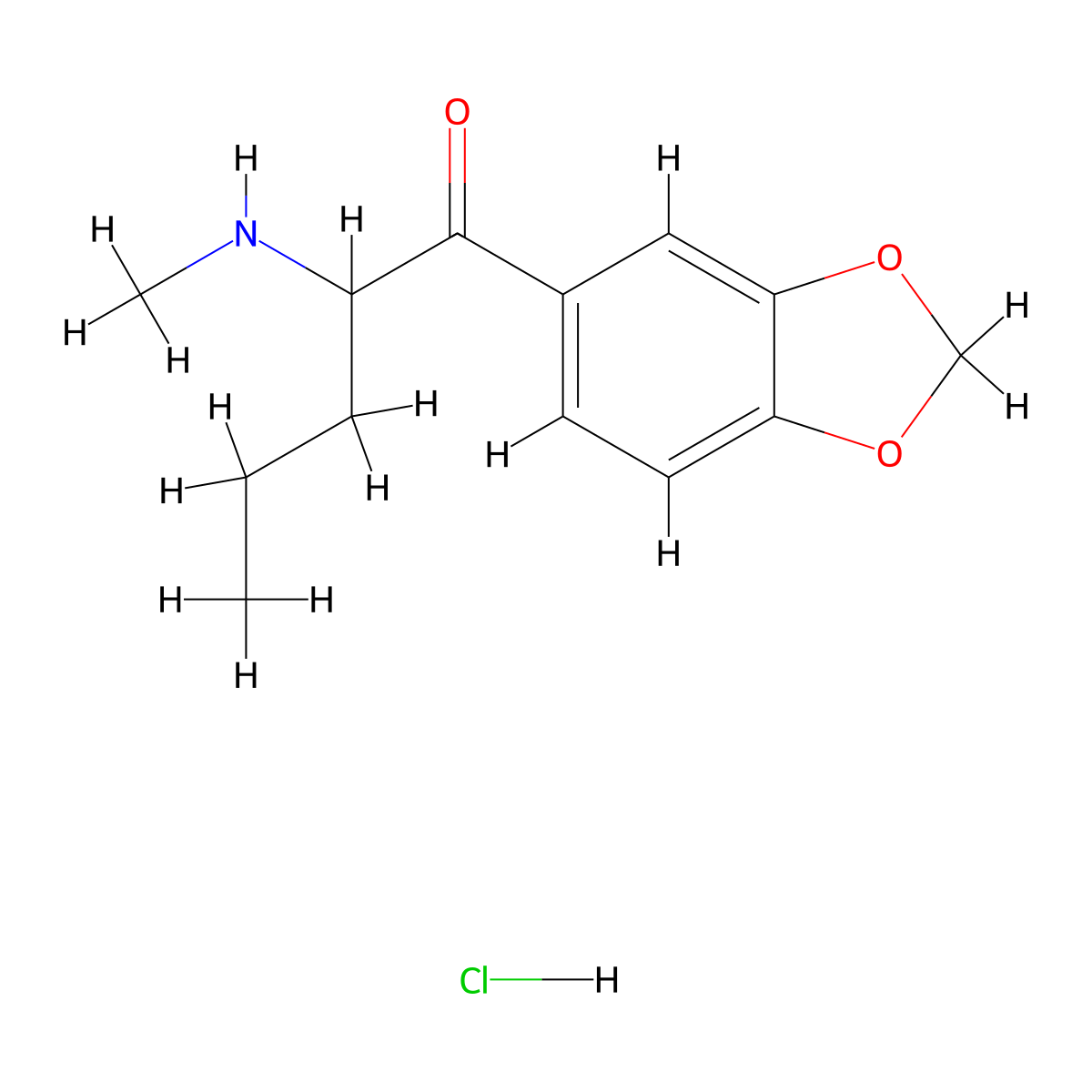 Pentylone hydrochloride molecular structure, CAS 17763-01-8