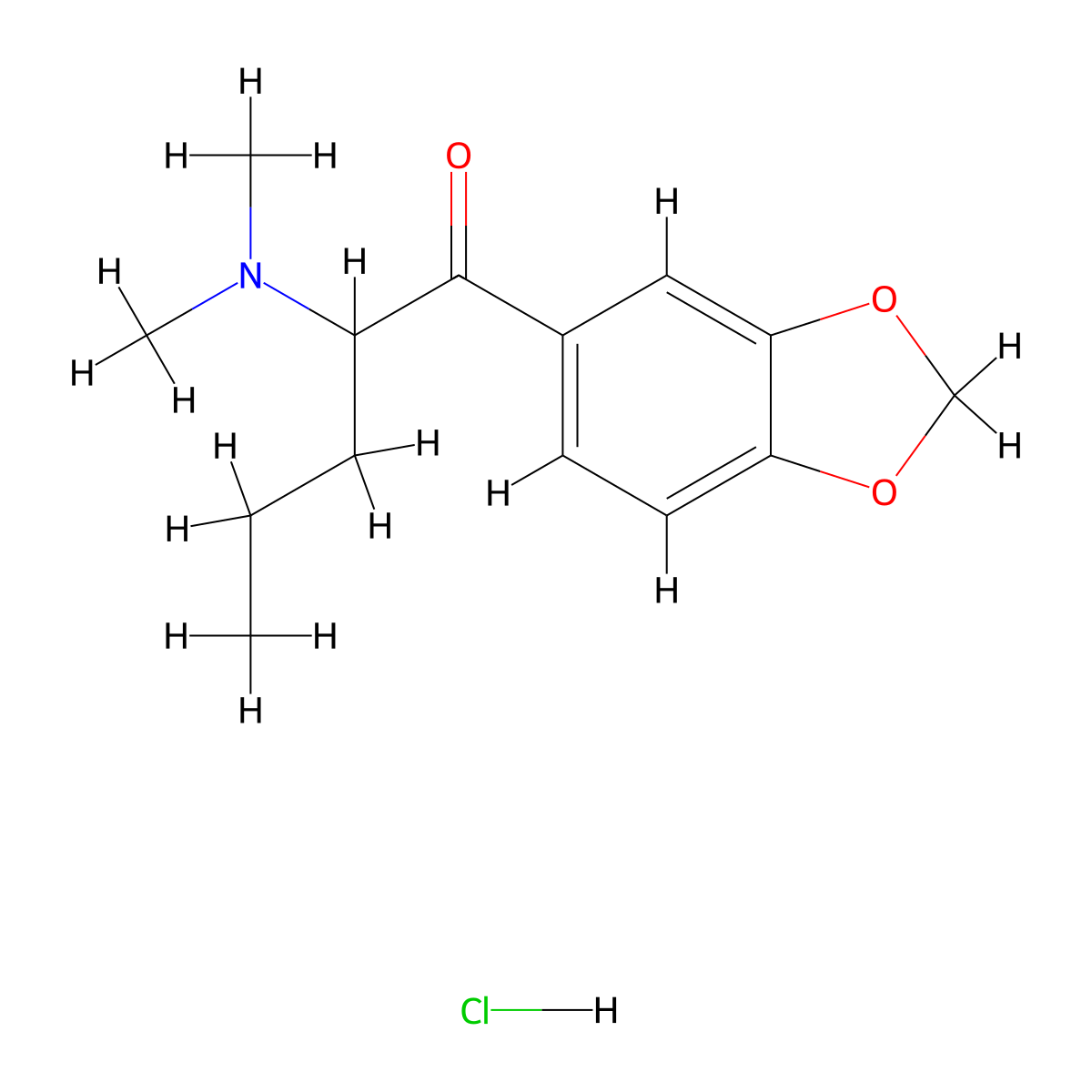 Dipentylone hydrochloride molecular structure, CAS 17763-13-2