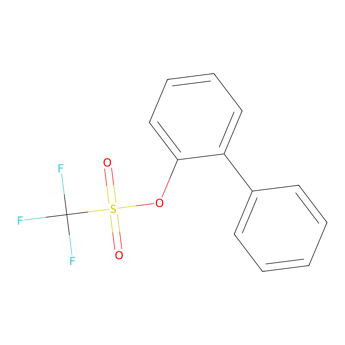 Methanesulfonic acid, trifluoro-, [1,1'-biphenyl]-2-yl ester molecular structure, CAS 17763-65-4