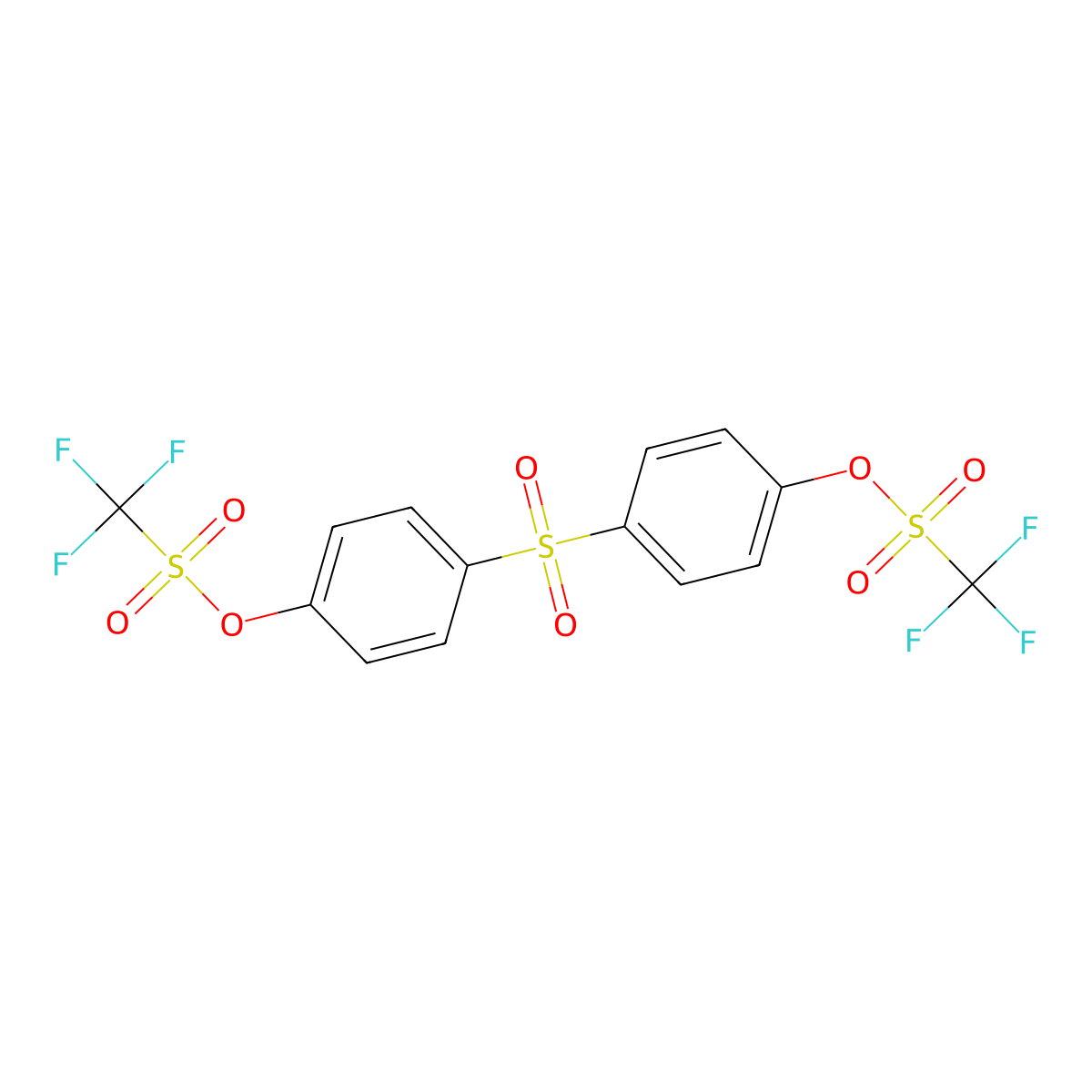 Sulfonyldi(4,1-phenylene) bis(trifluoromethanesulfonate) molecular structure, CAS 17763-90-5