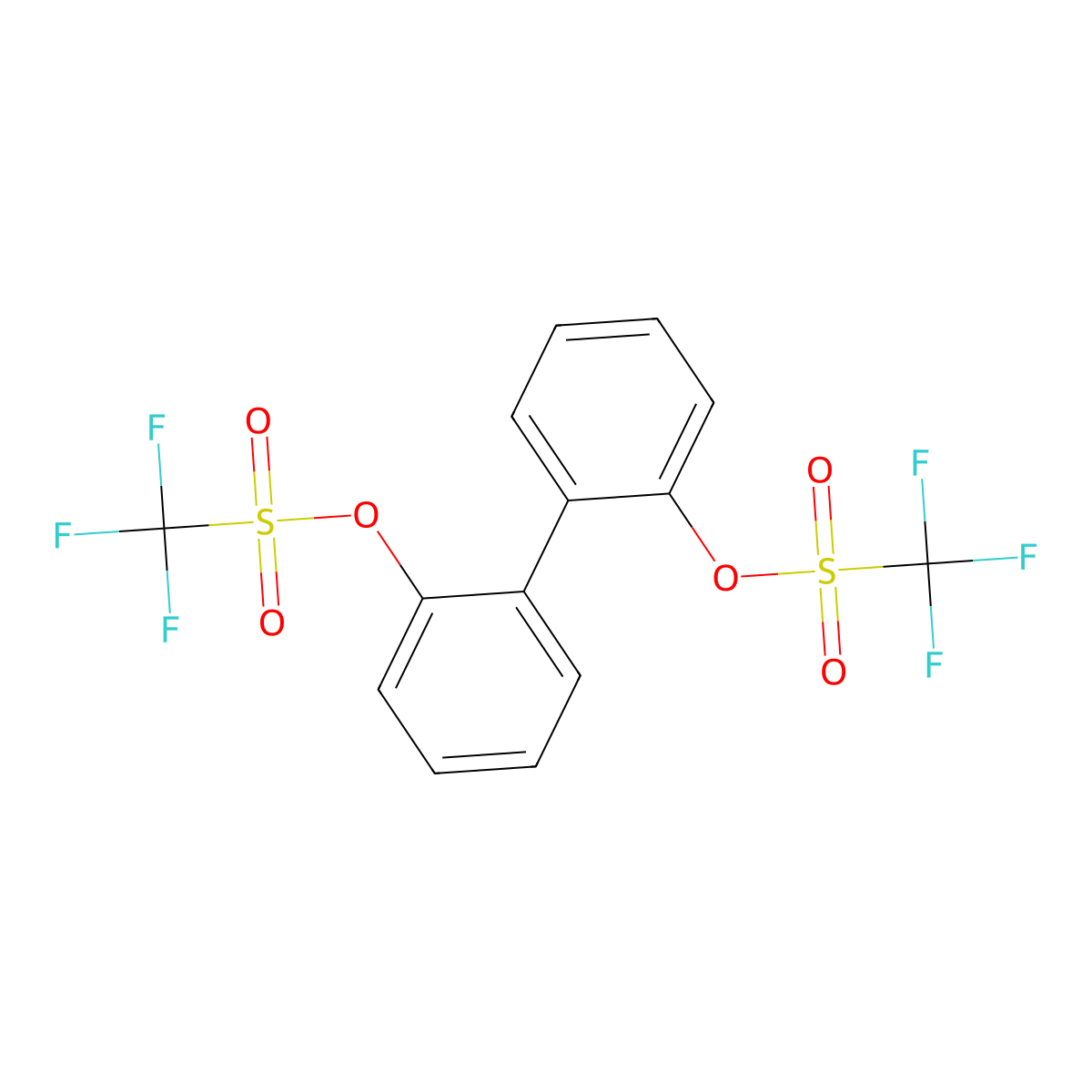 Methanesulfonic acid, 1,1,1-trifluoro-, 1,1'-[1,1'-biphenyl]-2,2'-diyl ester molecular structure, CAS 17763-95-0