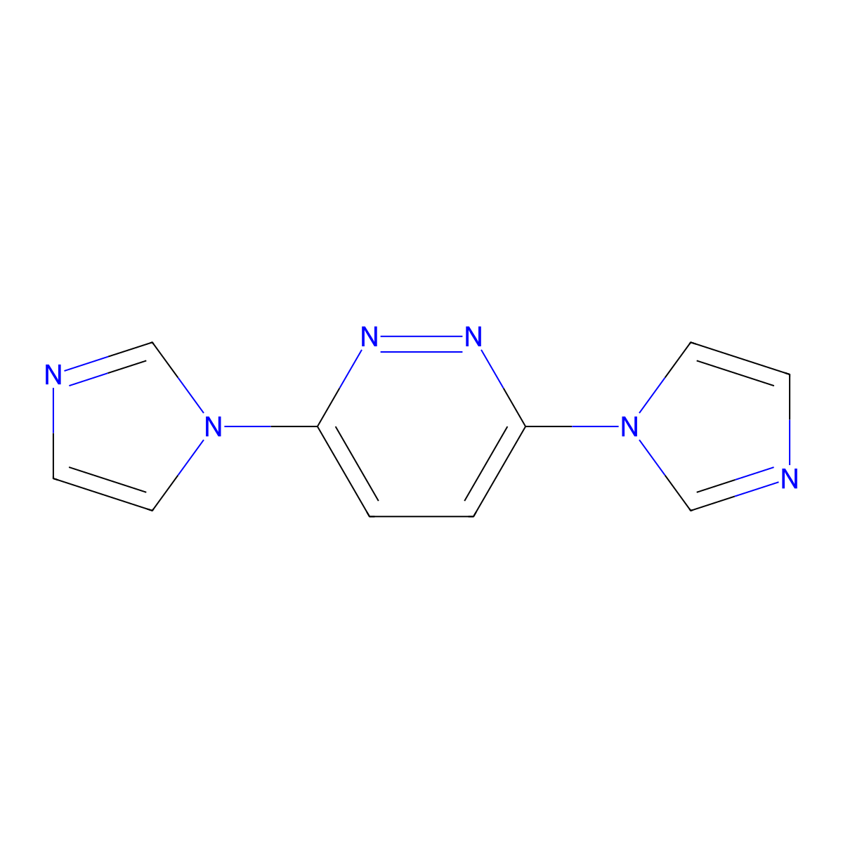 3,6-Di(1H-imidazol-1-yl)pyridazine molecular structure, CAS 177648-99-6