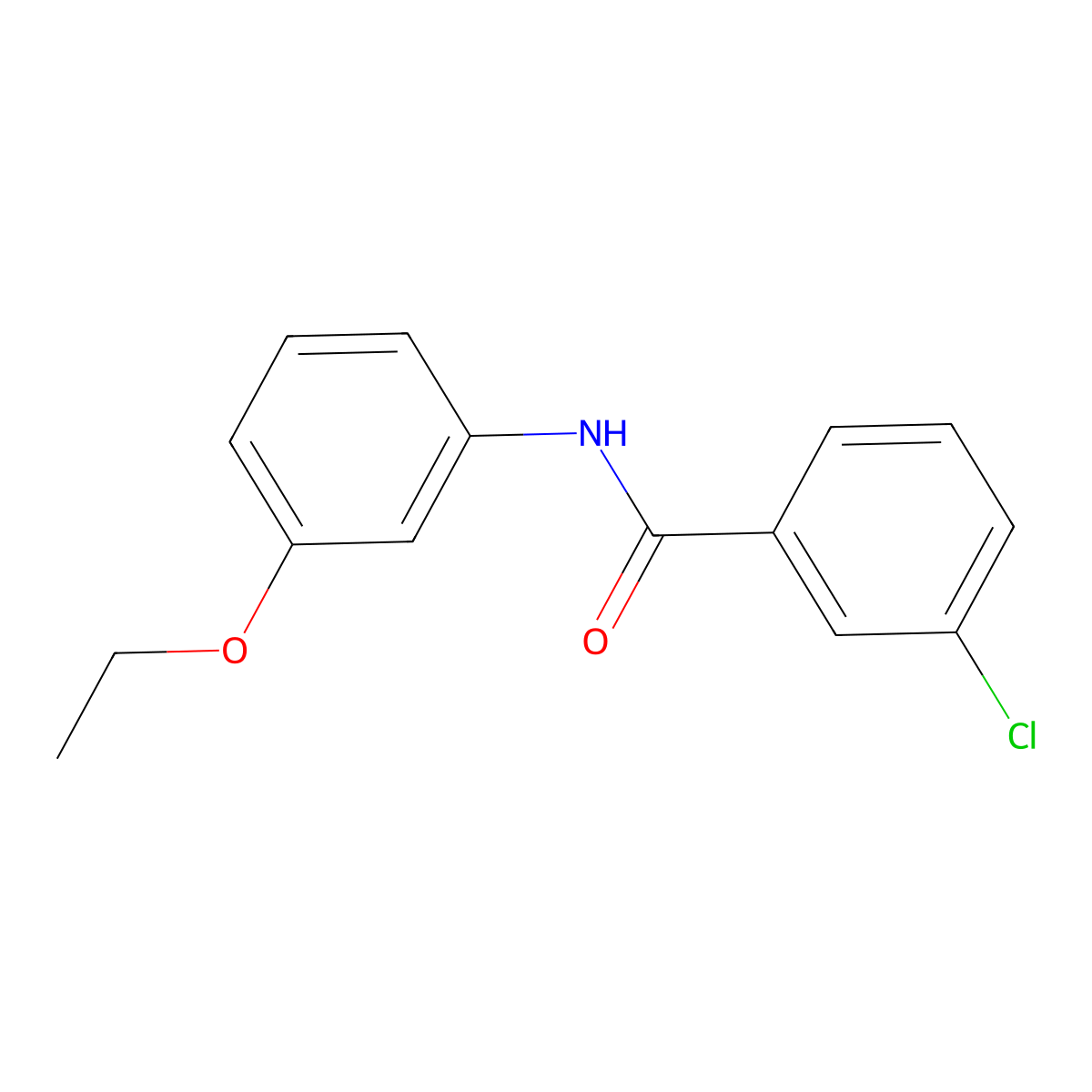 3-chloro-N-(3-ethoxyphenyl)benzamide molecular structure, CAS 17765-49-0