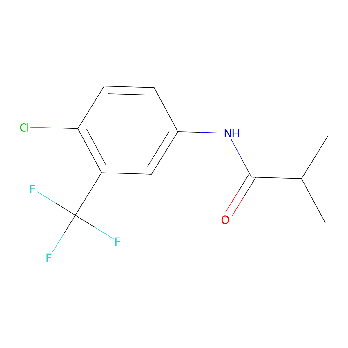 N-[4-chloro-3-(trifluoromethyl)phenyl]-2-methylpropanamide molecular structure, CAS 17765-59-2