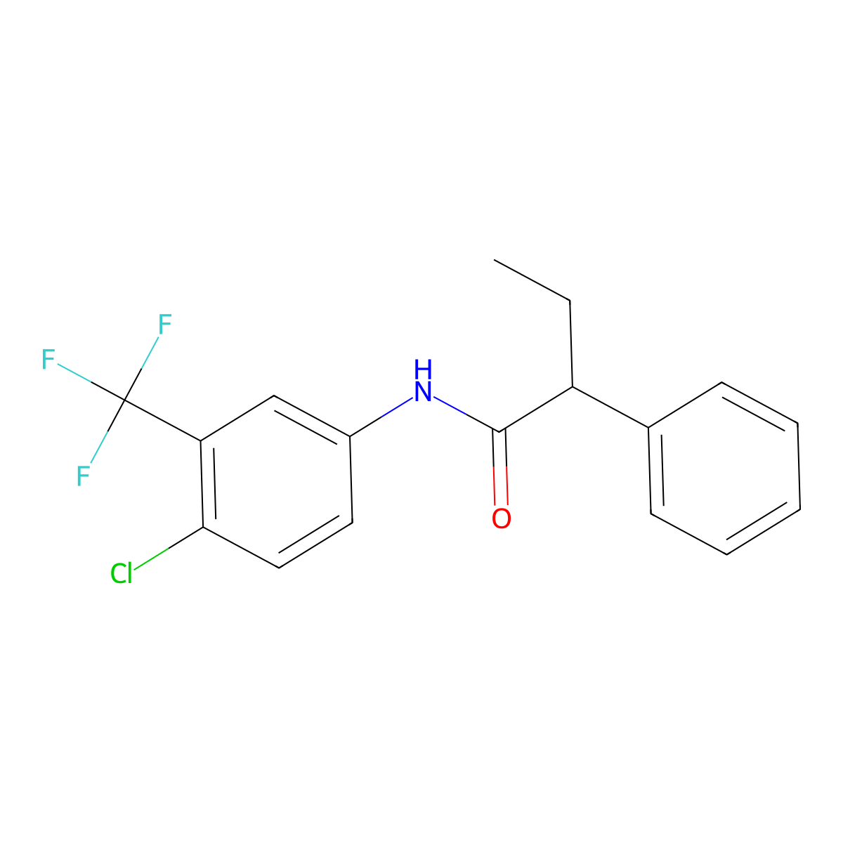 N-[4-chloro-3-(trifluoromethyl)phenyl]-2-phenylbutanamide molecular structure, CAS 17765-63-8