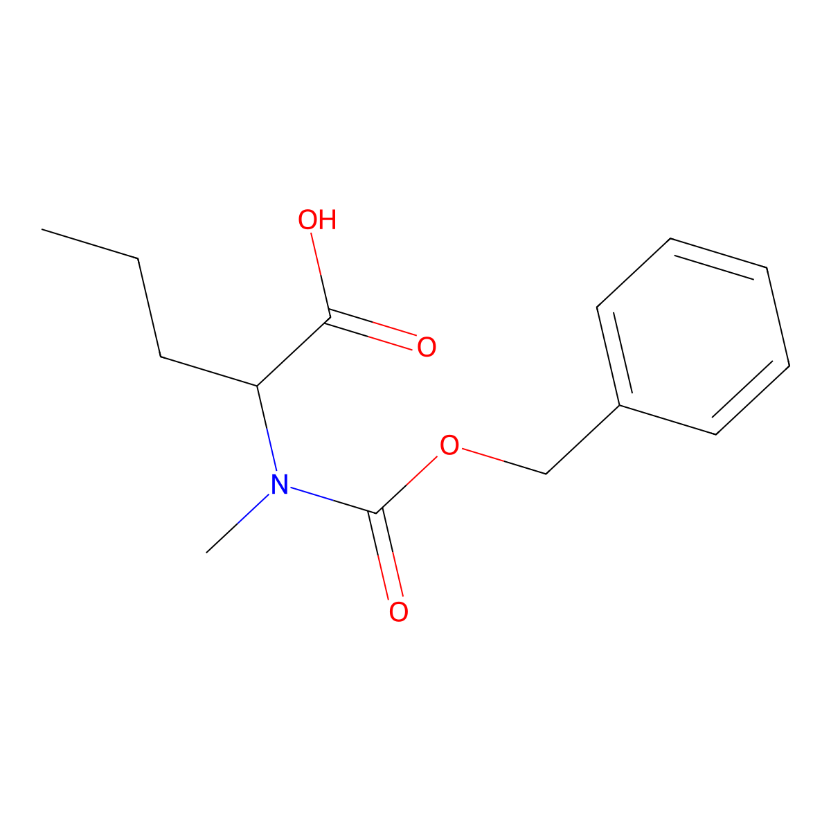 (2S)-2-{[(Benzyloxy)carbonyl](methyl)amino}pentanoic acid molecular structure, CAS 177659-78-8