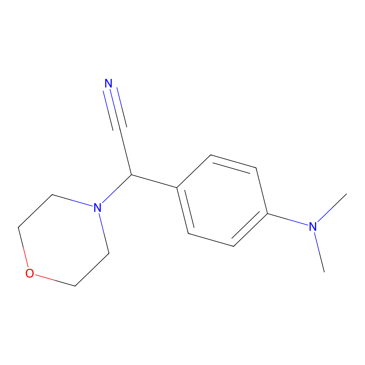 2-[4-(Dimethylamino)phenyl]-2-(morpholin-4-yl)acetonitrile molecular structure, CAS 17766-45-9