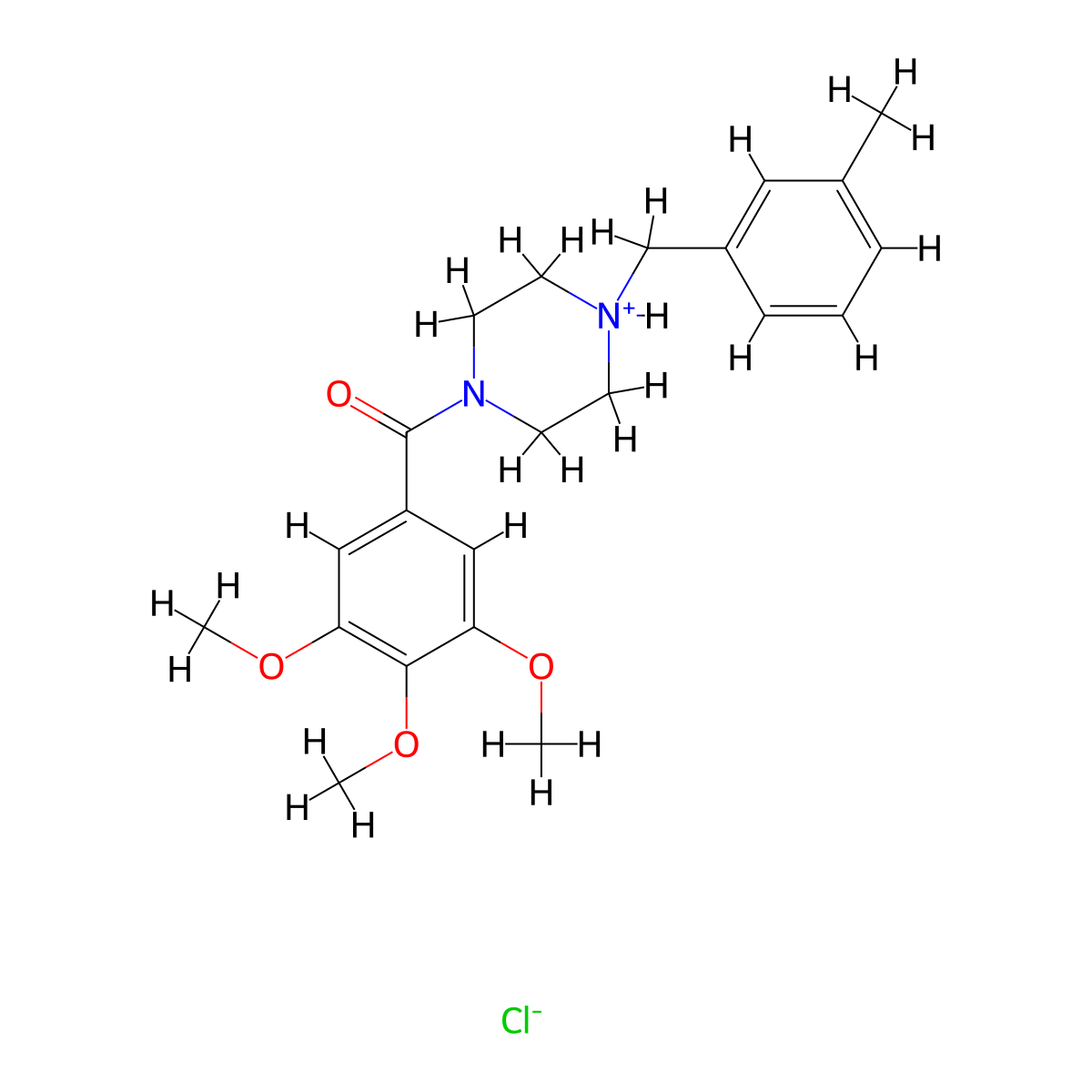 Ketone, 4-(m-methylbenzyl)piperazinyl 3,4,5-trimethoxyphenyl, hydrochloride molecular structure, CAS 17766-61-9