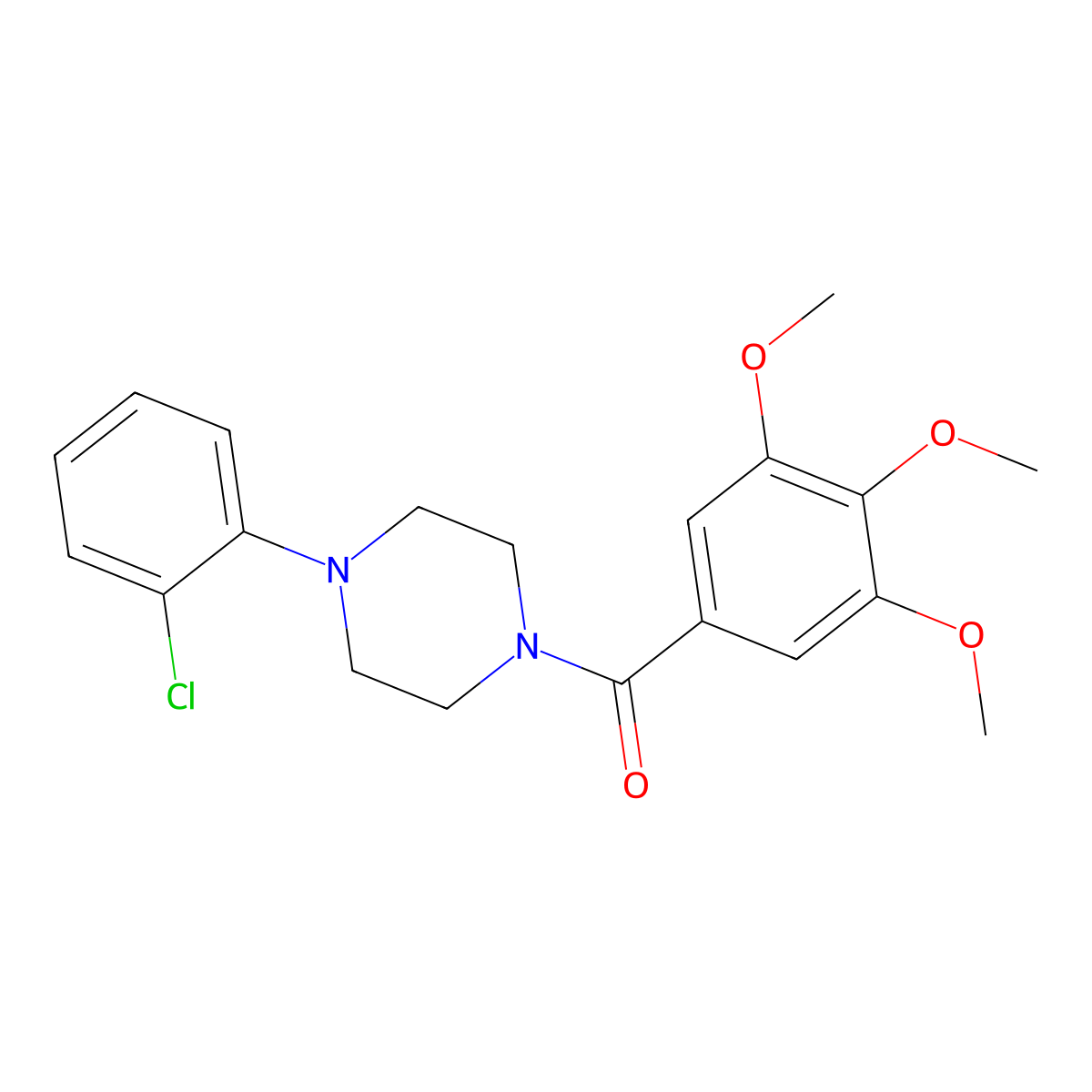 [4-(2-Chlorophenyl)piperazin-1-yl]-(3,4,5-trimethoxyphenyl)methanone molecular structure, CAS 17766-64-2