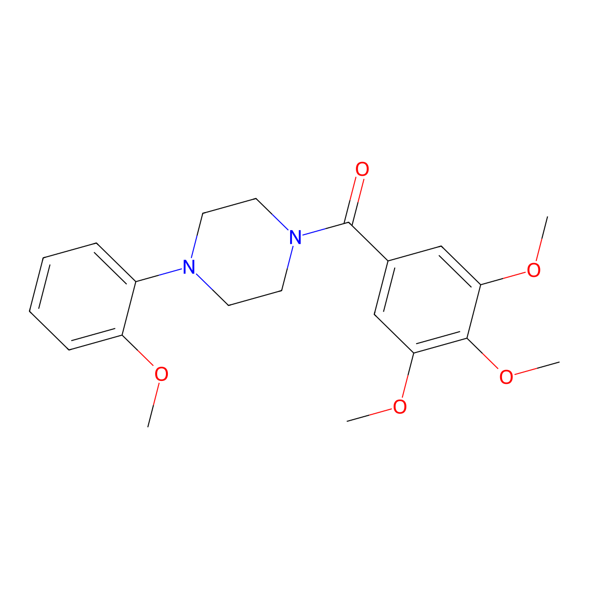 (4-(2-Methoxyphenyl)-1-piperazinyl)(3,4,5-trimethoxyphenyl)methanone molecular structure, CAS 17766-68-6