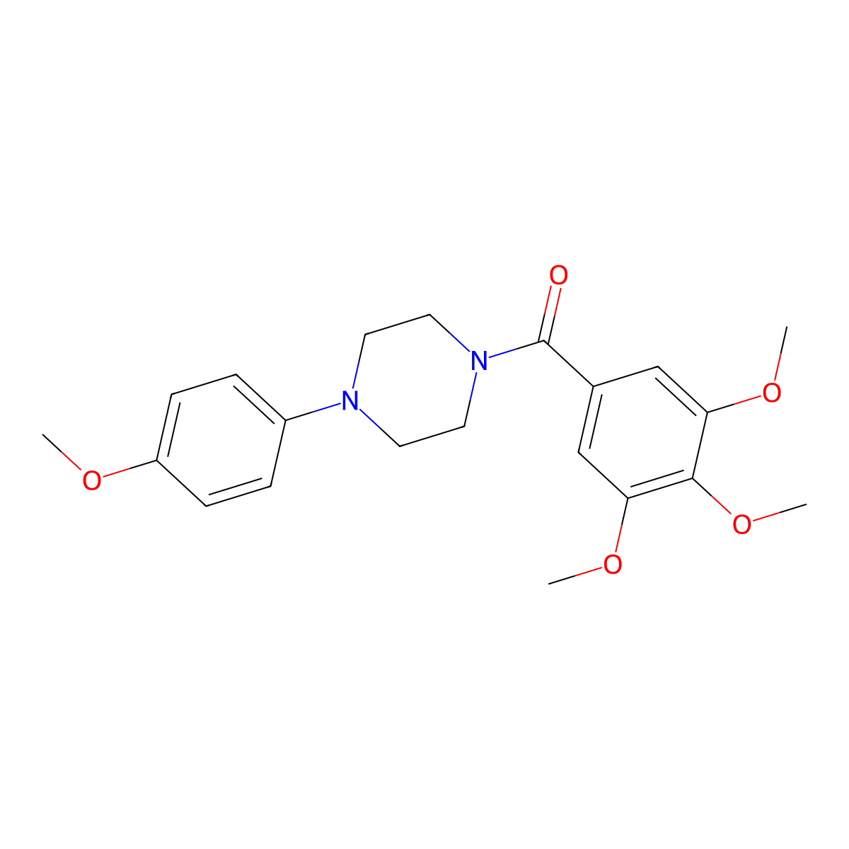 Ketone, 4-(p-methoxyphenyl)piperazinyl 3,4,5-trimethoxyphenyl molecular structure, CAS 17766-70-0
