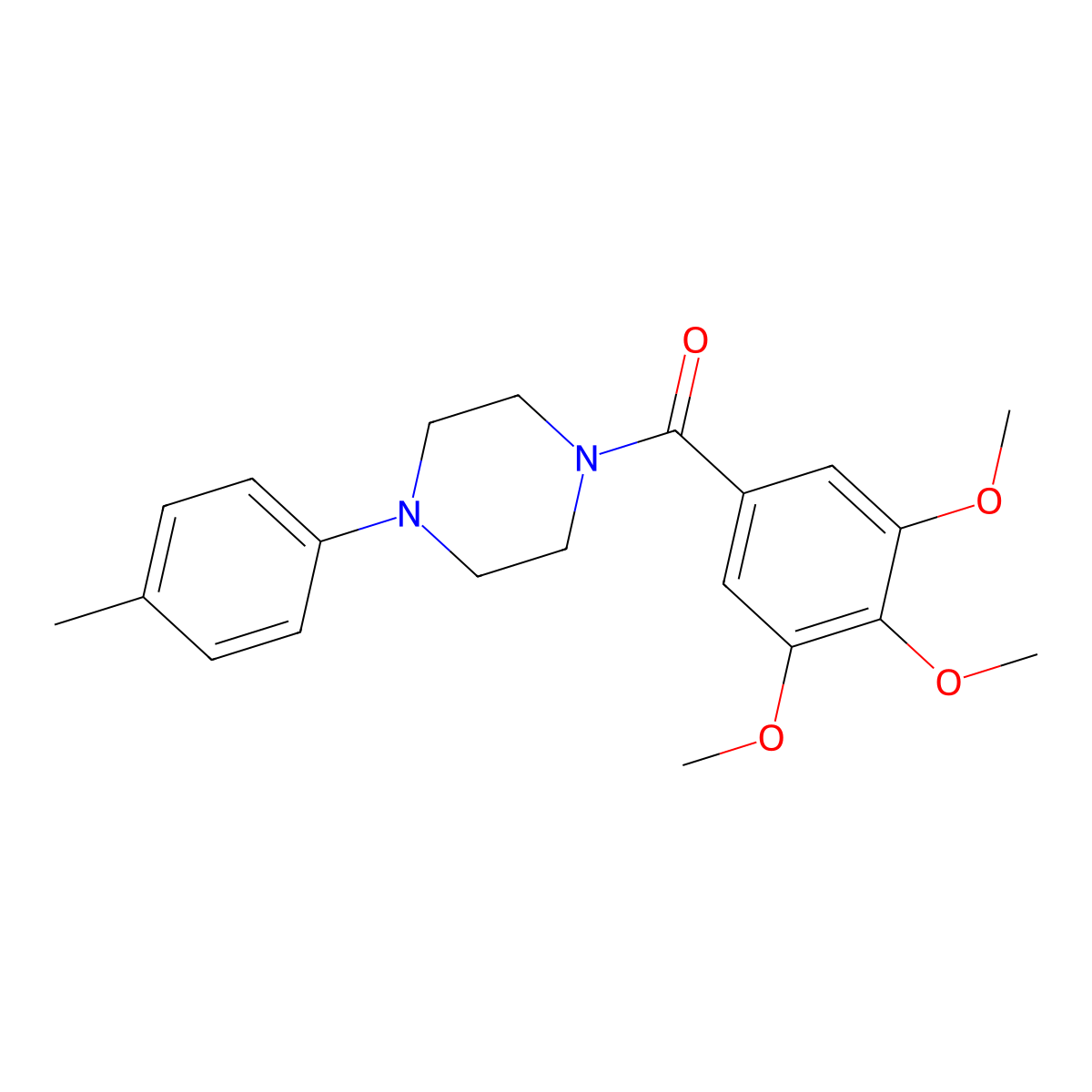 Ketone, 4-(p-tolyl)piperazinyl 3,4,5-trimethoxyphenyl molecular structure, CAS 17766-75-5