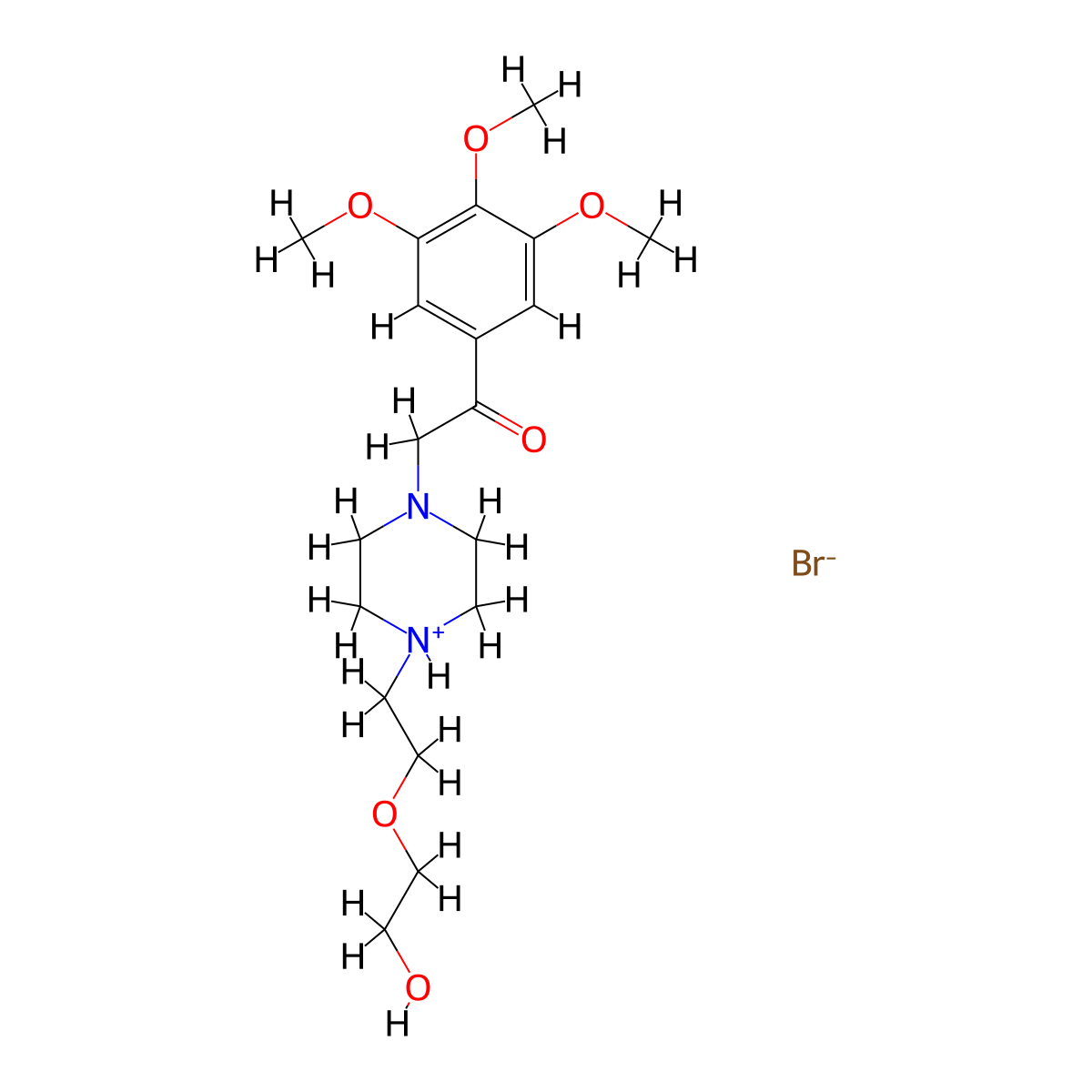 Acetophenone, 2-(4-(2-(2-hydroxyethoxy)ethyl)piperazinyl)-3',4',5'-trimethoxy-, hydrobromide molecular structure, CAS 17766-80-2
