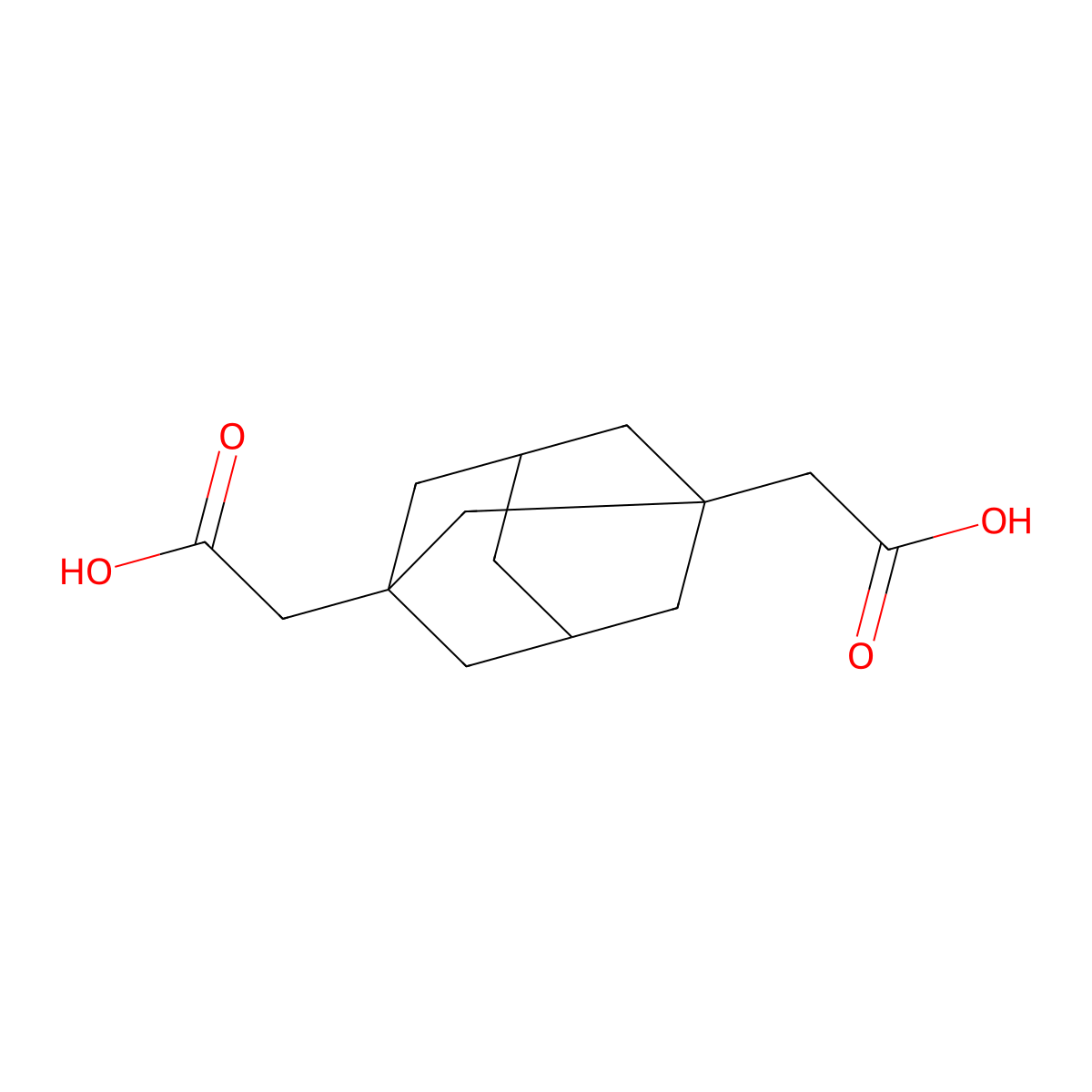 Tricyclo(3.3.1.13,7)dec-1,3-diyldi(acetic acid) molecular structure, CAS 17768-28-4