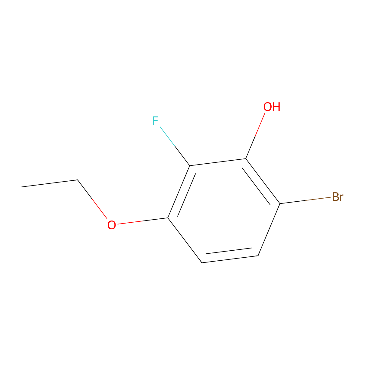 6-Bromo-3-ethoxy-2-fluorophenol molecular structure, CAS 1776923-59-1
