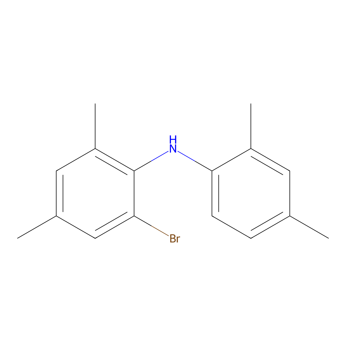 2-Bromo-N-(2,4-dimethylphenyl)-4,6-dimethylaniline molecular structure, CAS 1776940-81-8