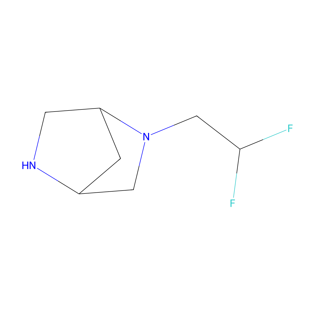 (1S,4S)-2-(2,2-difluoroethyl)-2,5-diazabicyclo[2.2.1]heptane molecular structure, CAS 1776952-39-6