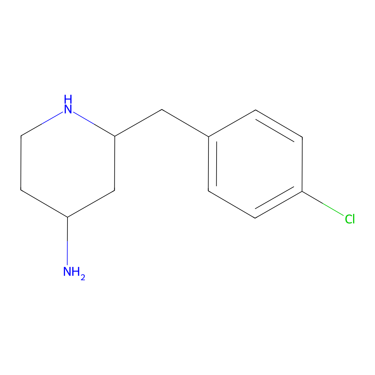 (2R,4S)-2-(4-chlorobenzyl)piperidin-4-amine molecular structure, CAS 177707-18-5