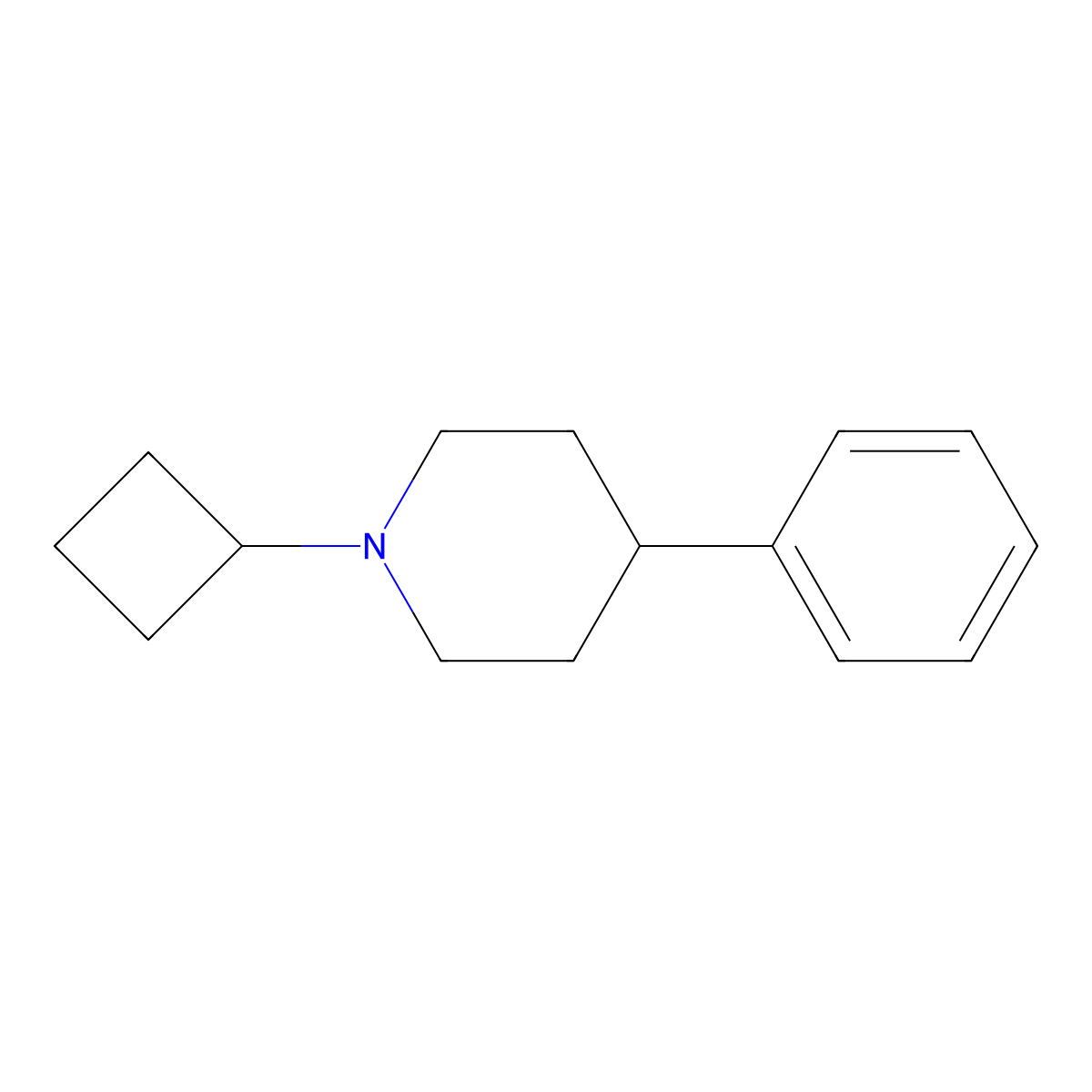 1-Cyclobutyl-4-phenylpiperidine molecular structure, CAS 177721-44-7
