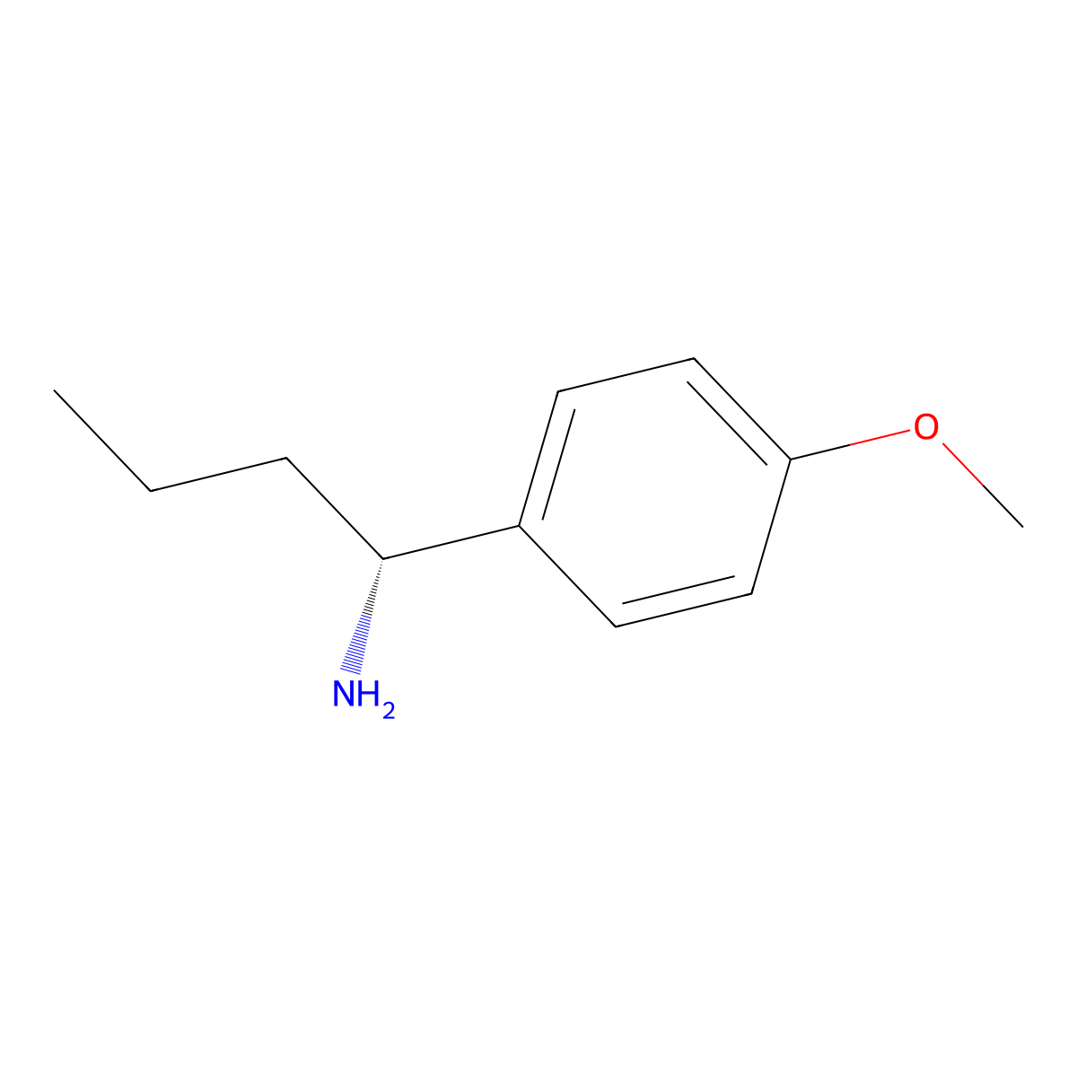 (R)-1-(4-Methoxyphenyl)butan-1-amine molecular structure, CAS 177726-45-3
