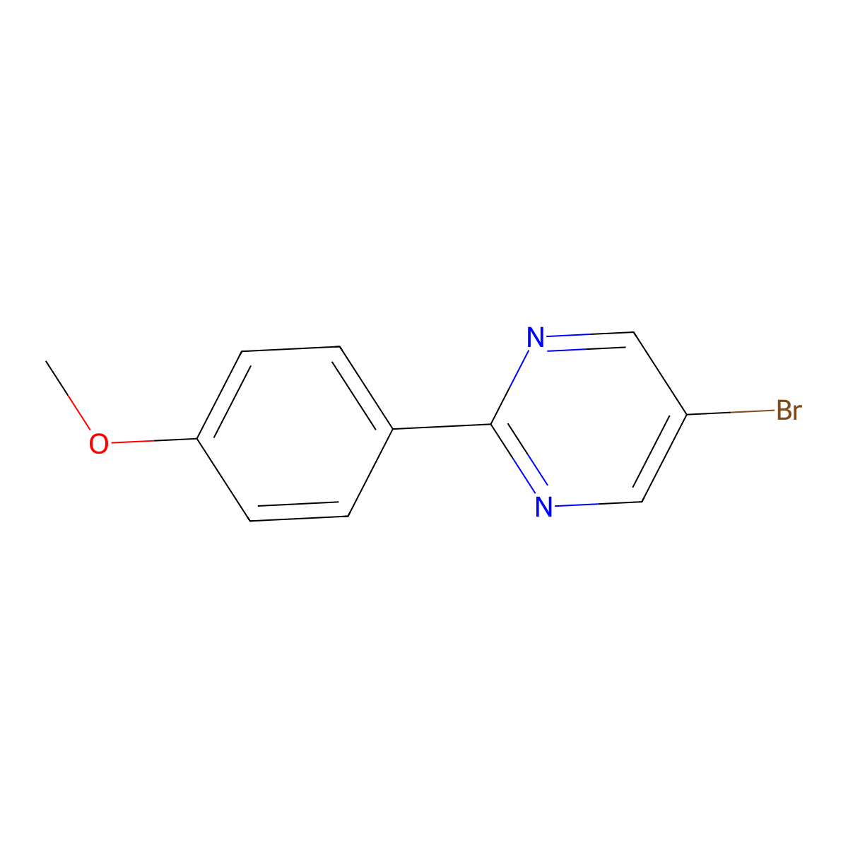 5-Bromo-2-(4-methoxyphenyl)pyrimidine molecular structure, CAS 177727-12-7