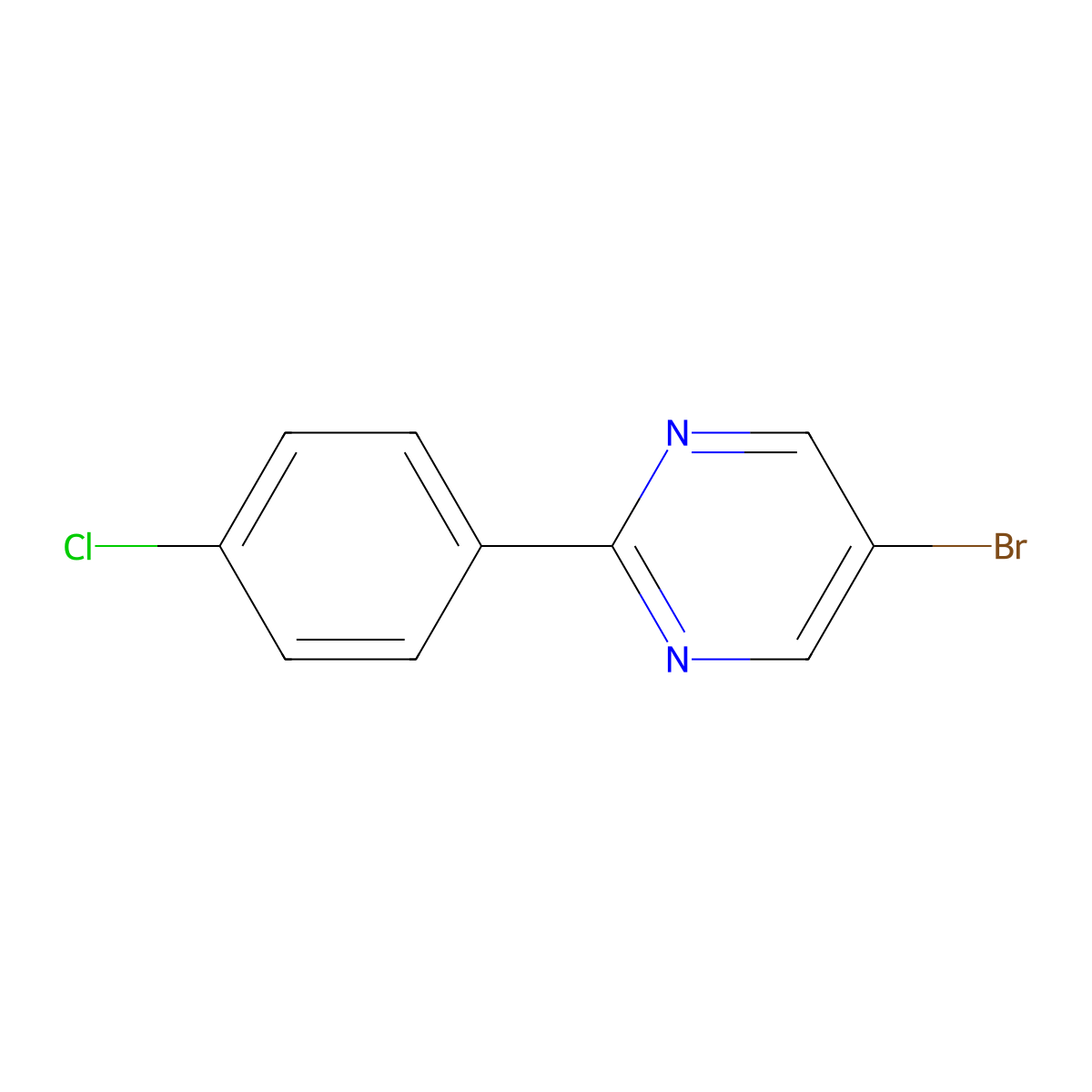 5-Bromo-2-(4-chlorophenyl)pyrimidine molecular structure, CAS 177727-15-0