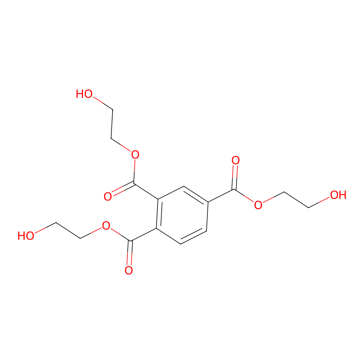 Tris(2-hydroxyethyl) benzene-1,2,4-tricarboxylate molecular structure, CAS 17773-18-1