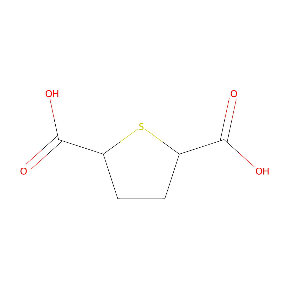 Thiolane-2,5-dicarboxylic acid molecular structure, CAS 17773-22-7
