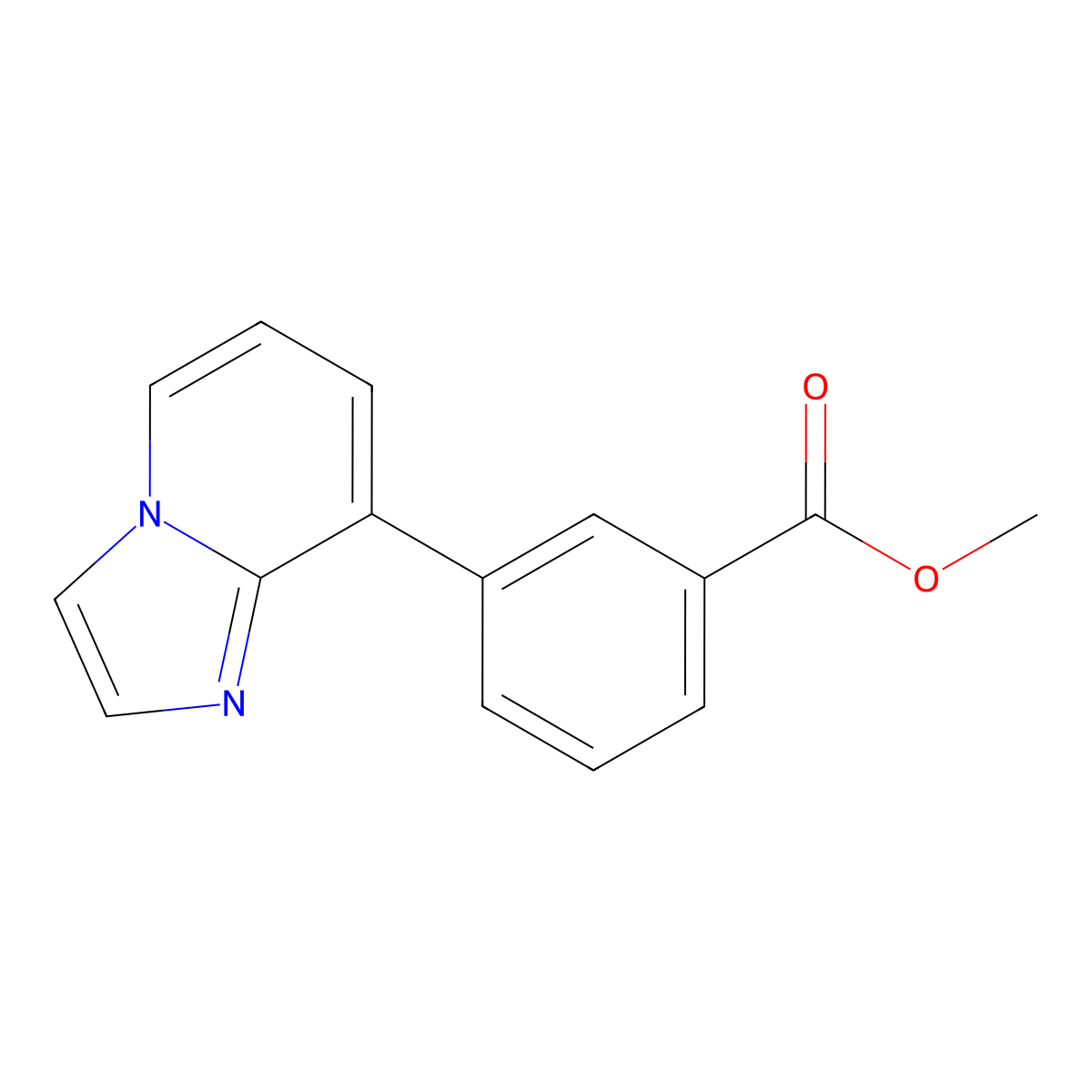 Benzoic acid,3-imidazo[1,2-a]pyridin-8-yl-,methyl ester molecular structure, CAS 177733-93-6