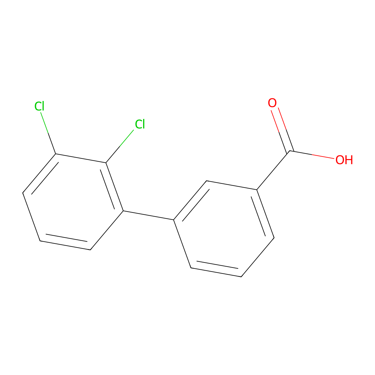 2',3'-Dichlorobiphenyl-3-carboxylic acid molecular structure, CAS 177734-74-6