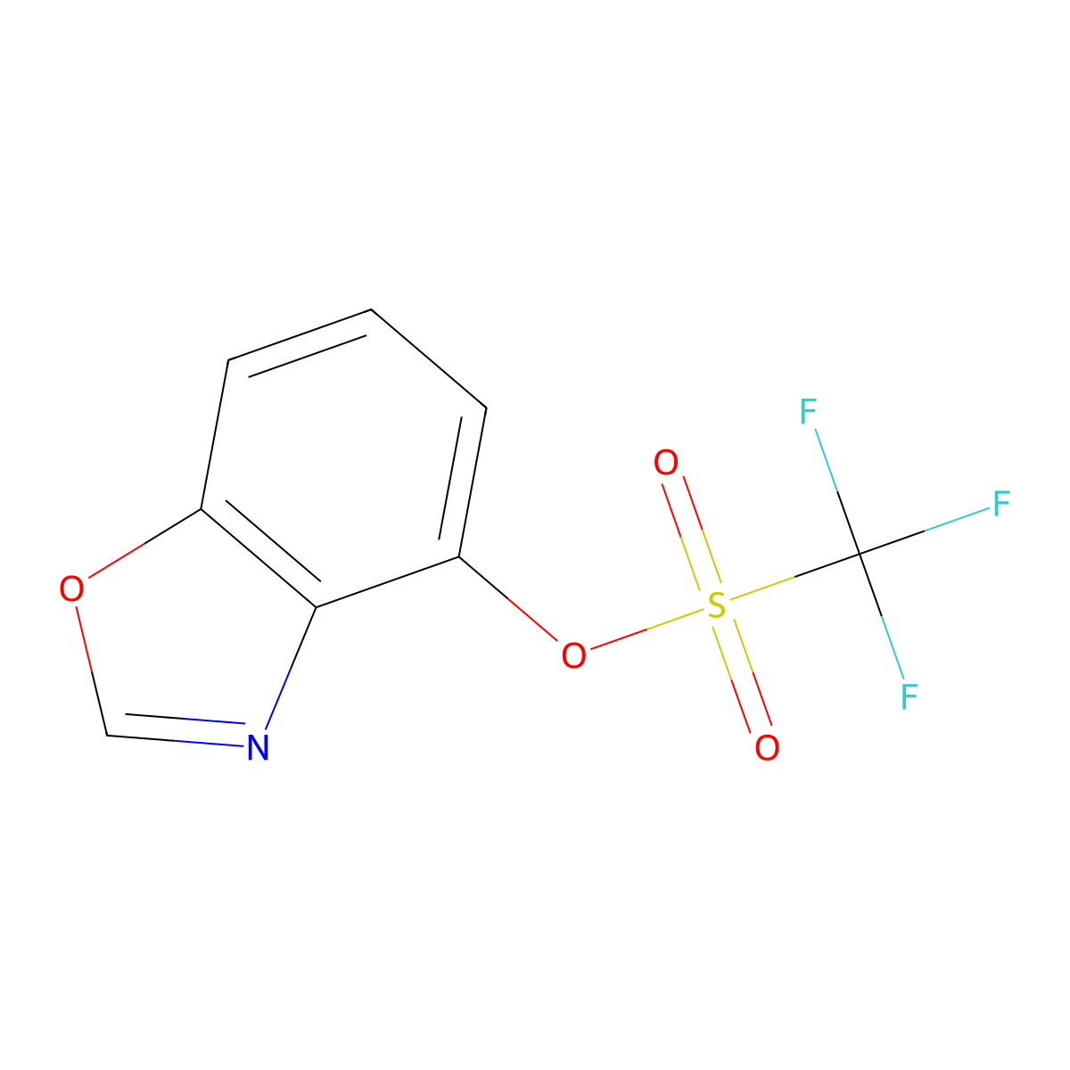 Benzo[D]oxazol-4-YL trifluoromethanesulfonate molecular structure, CAS 177734-80-4