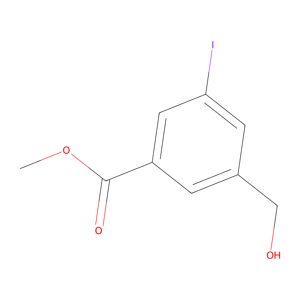 Methyl 3-(hydroxymethyl)-5-iodobenzoate molecular structure, CAS 177734-81-5