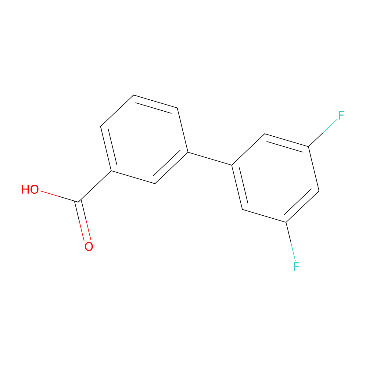 3-(3,5-difluorophenyl)benzoic Acid molecular structure, CAS 177734-83-7