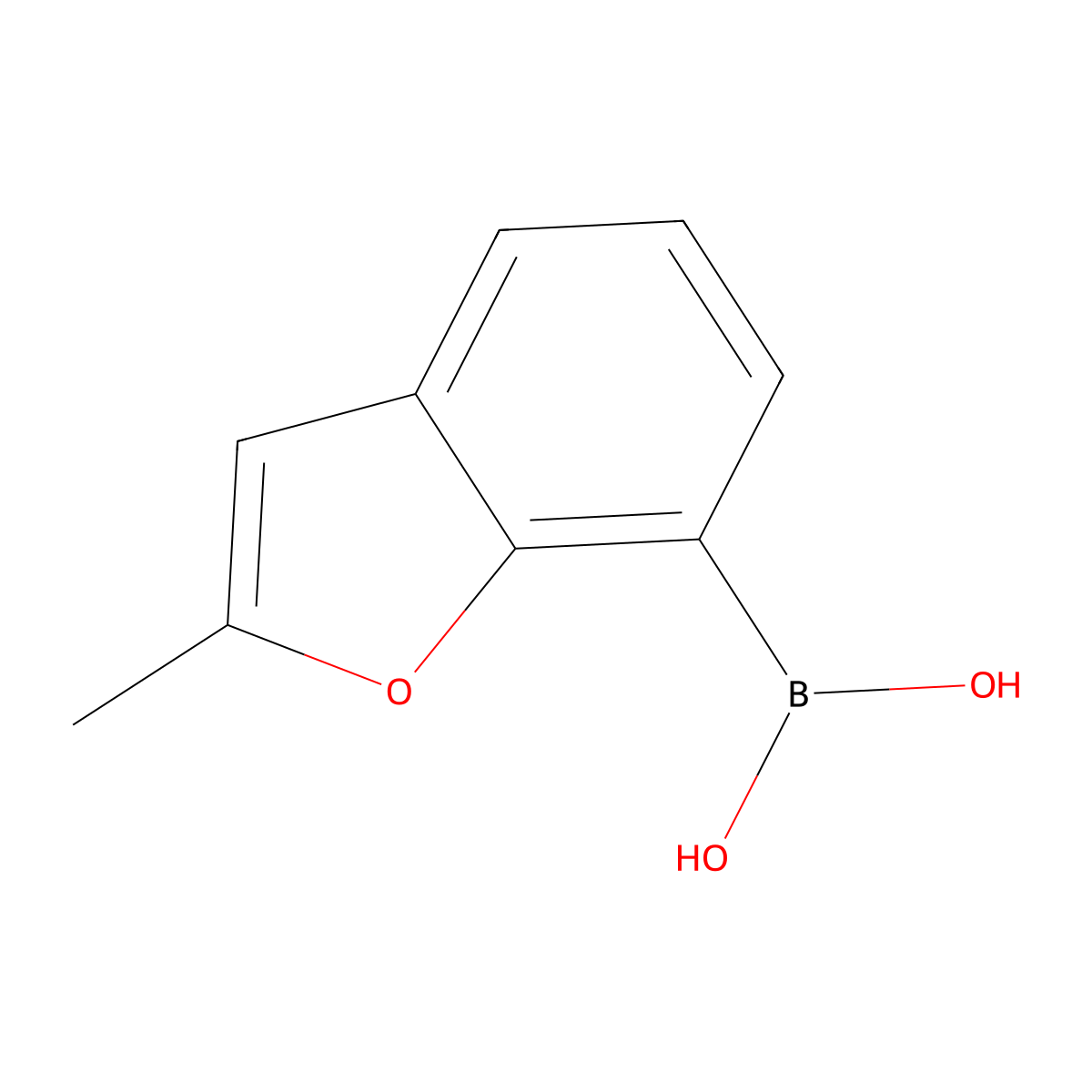 (2-Methyl-1-benzofuran-7-yl)boronic acid molecular structure, CAS 177735-32-9