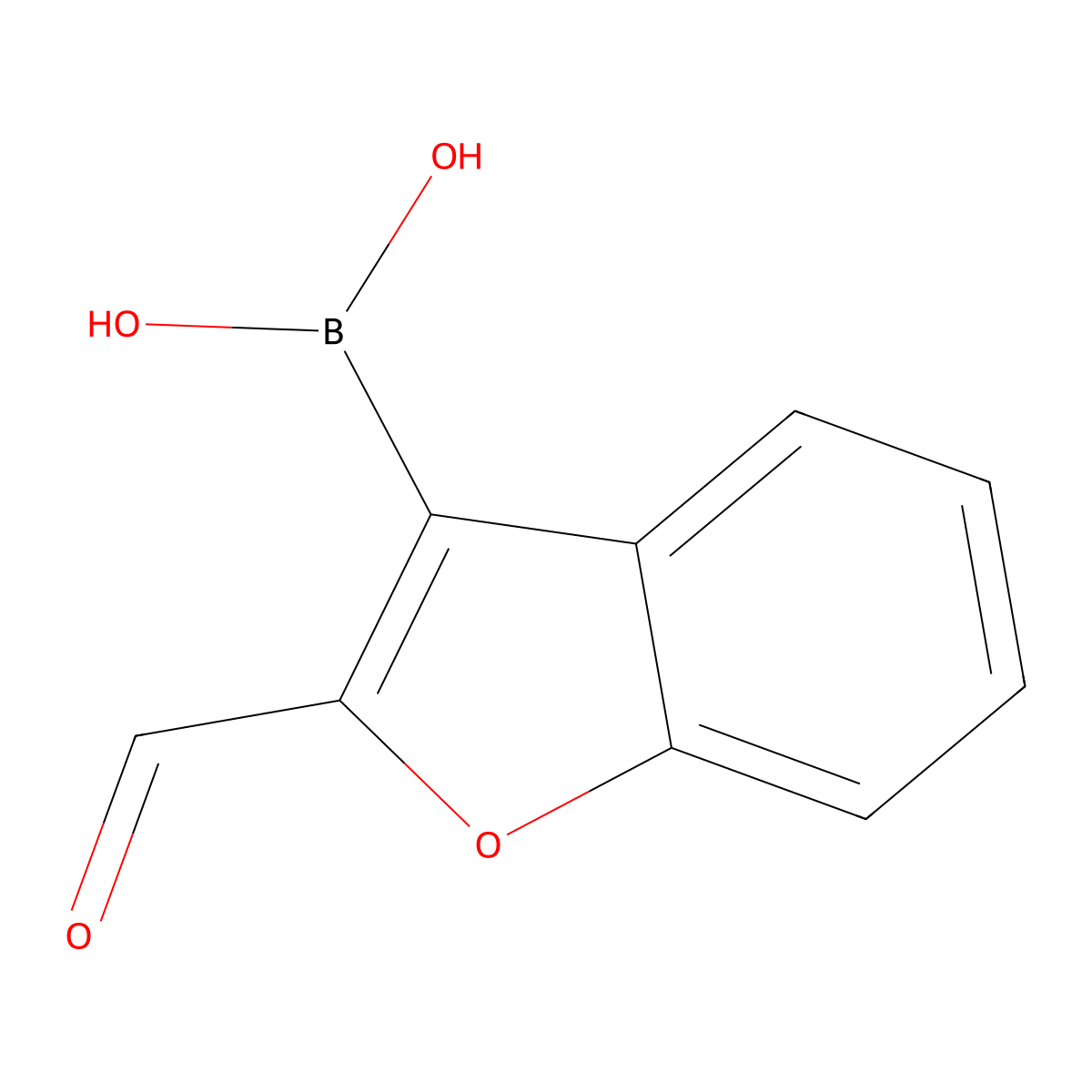 2-Formylbenzofuran-3-ylboronic acid molecular structure, CAS 177735-48-7