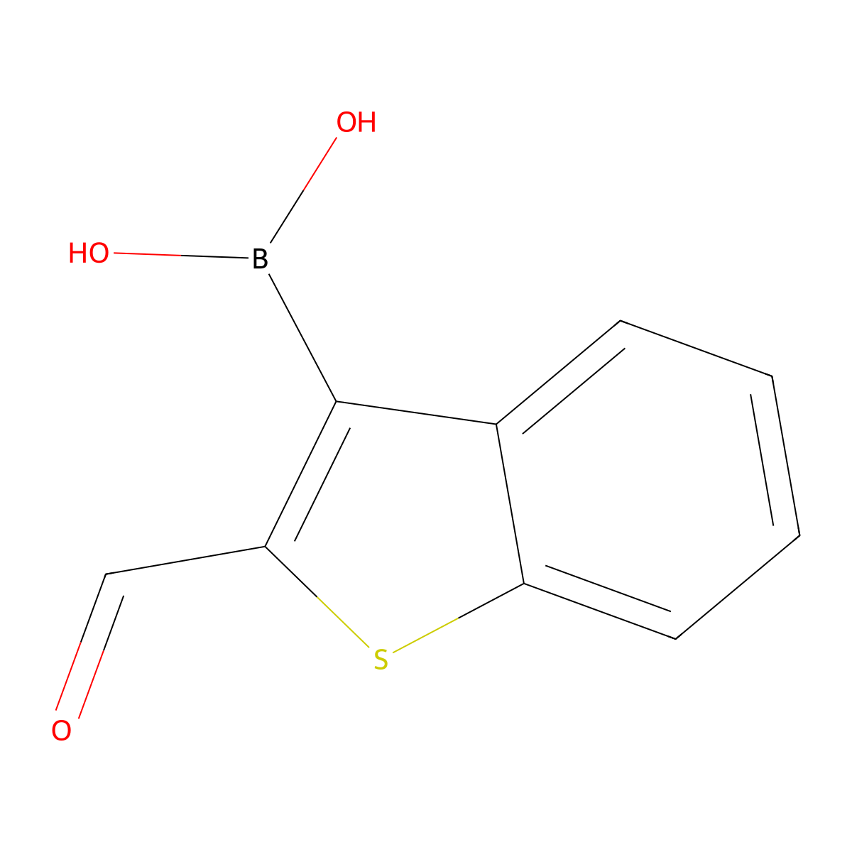 (2-Formylbenzo[b]thiophen-3-yl)boronic acid molecular structure, CAS 177735-49-8
