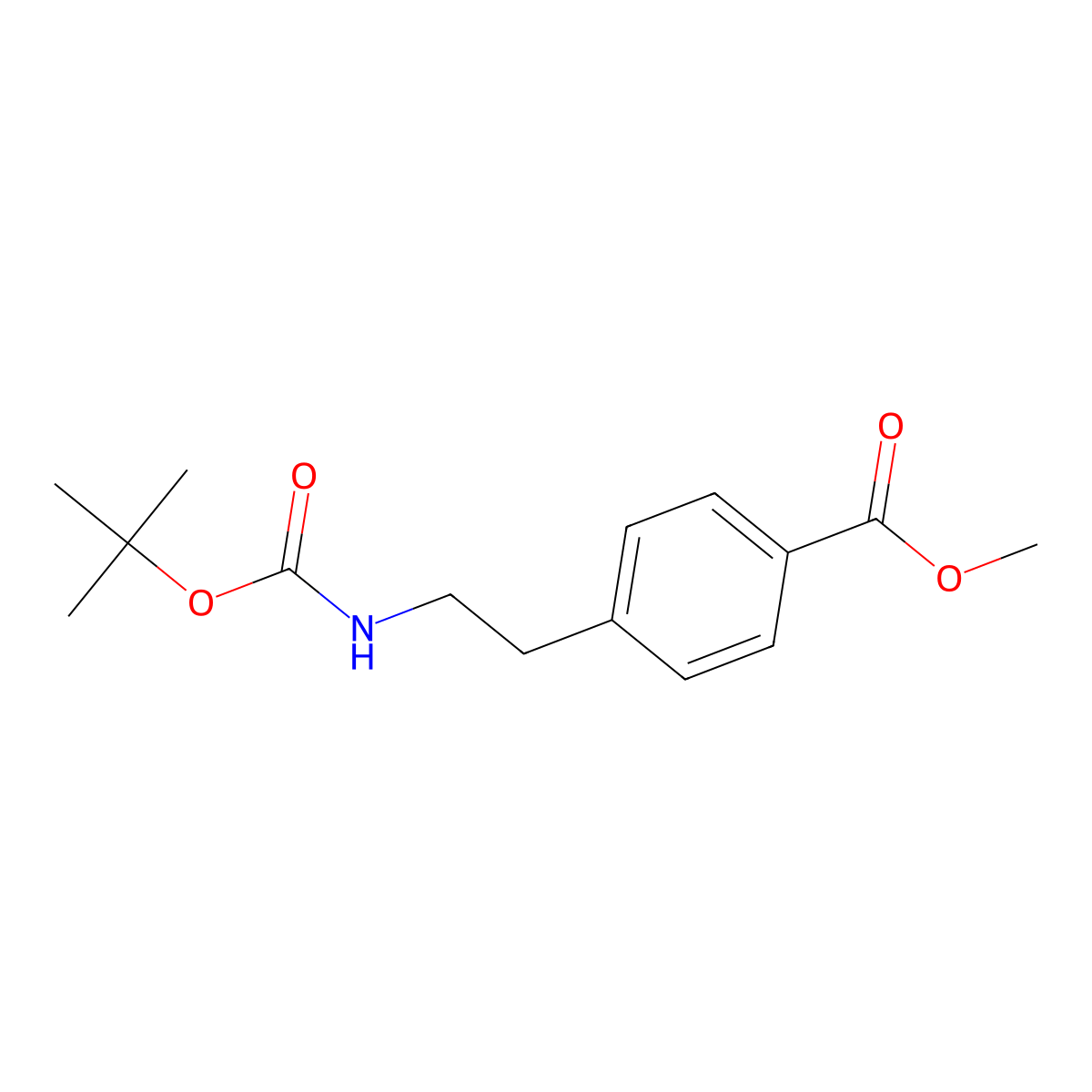 Methyl 4-[2-(tert-butoxycarbonylamino)ethyl]benzoate molecular structure, CAS 177736-04-8