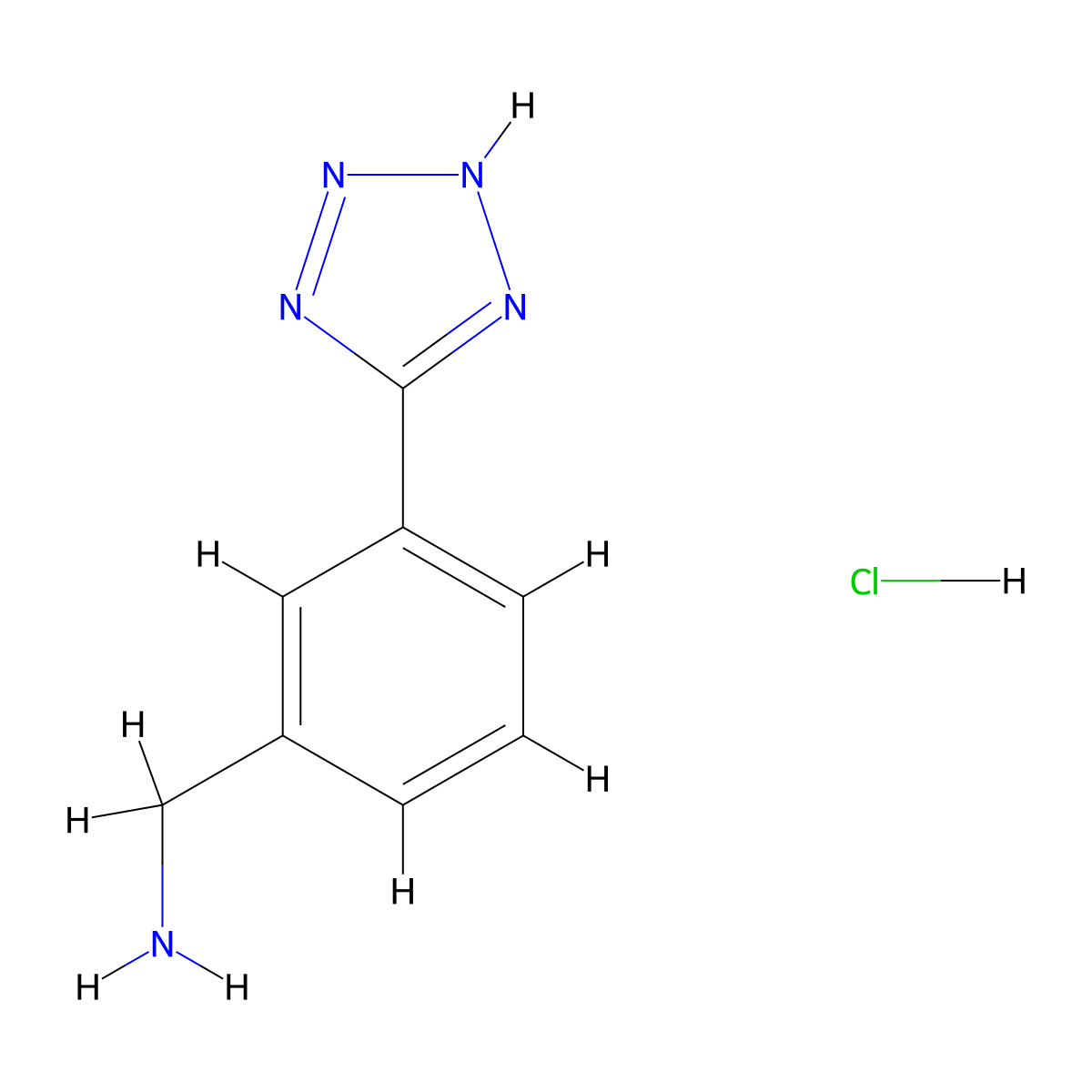 [3-(1H-1,2,3,4-tetrazol-5-yl)phenyl]methanamine hydrochloride molecular structure, CAS 177736-22-0