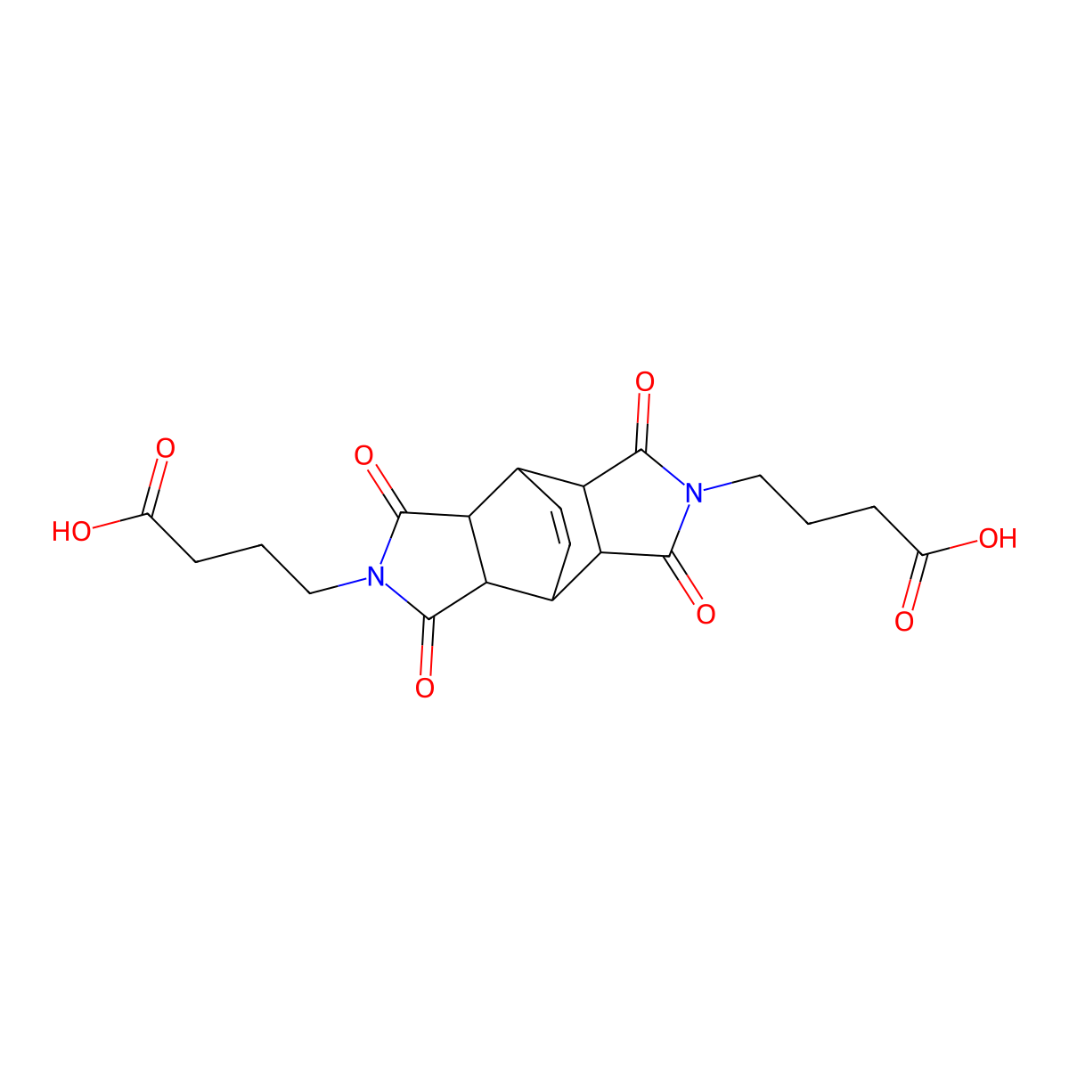 4,4'-(1,3,5,7-tetraoxooctahydro-4,8-ethenopyrrolo[3,4-f]isoindole-2,6(1H,3H)-diyl)dibutanoic acid molecular structure, CAS 177744-23-9
